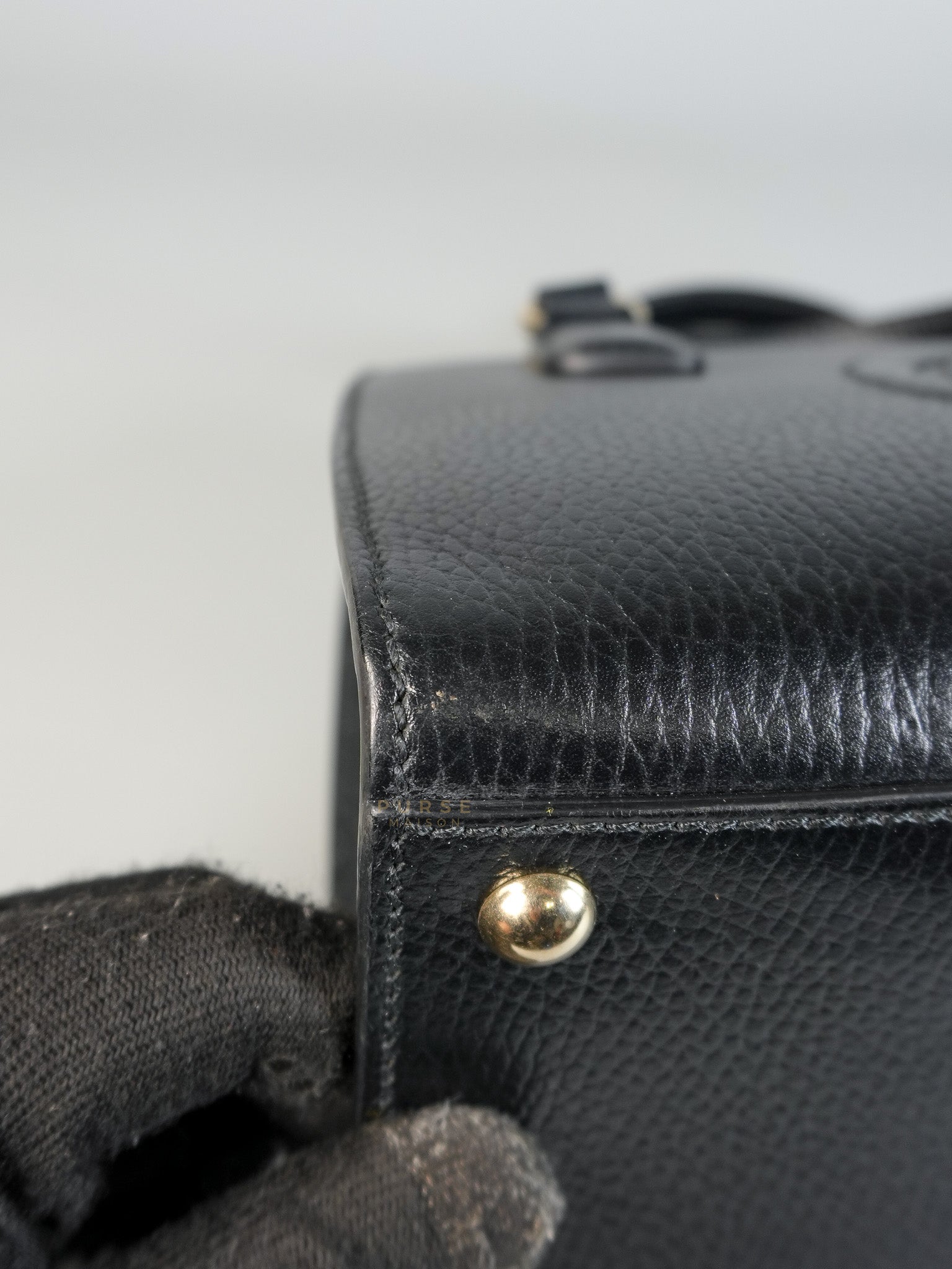 Dollar Black Calfskin Small Soho Top Handle Bag | Purse Maison Luxury Bags Shop