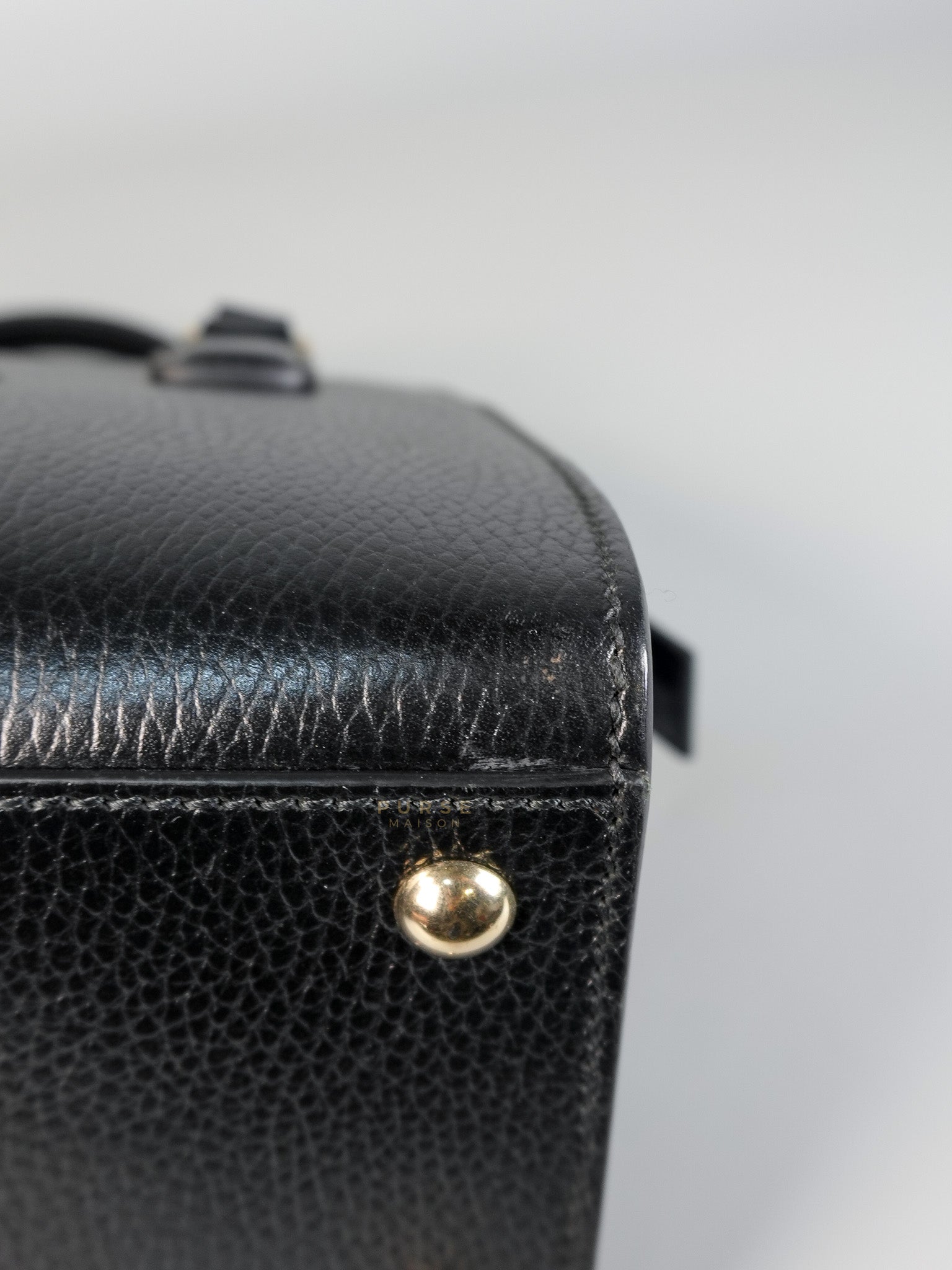 Dollar Black Calfskin Small Soho Top Handle Bag | Purse Maison Luxury Bags Shop