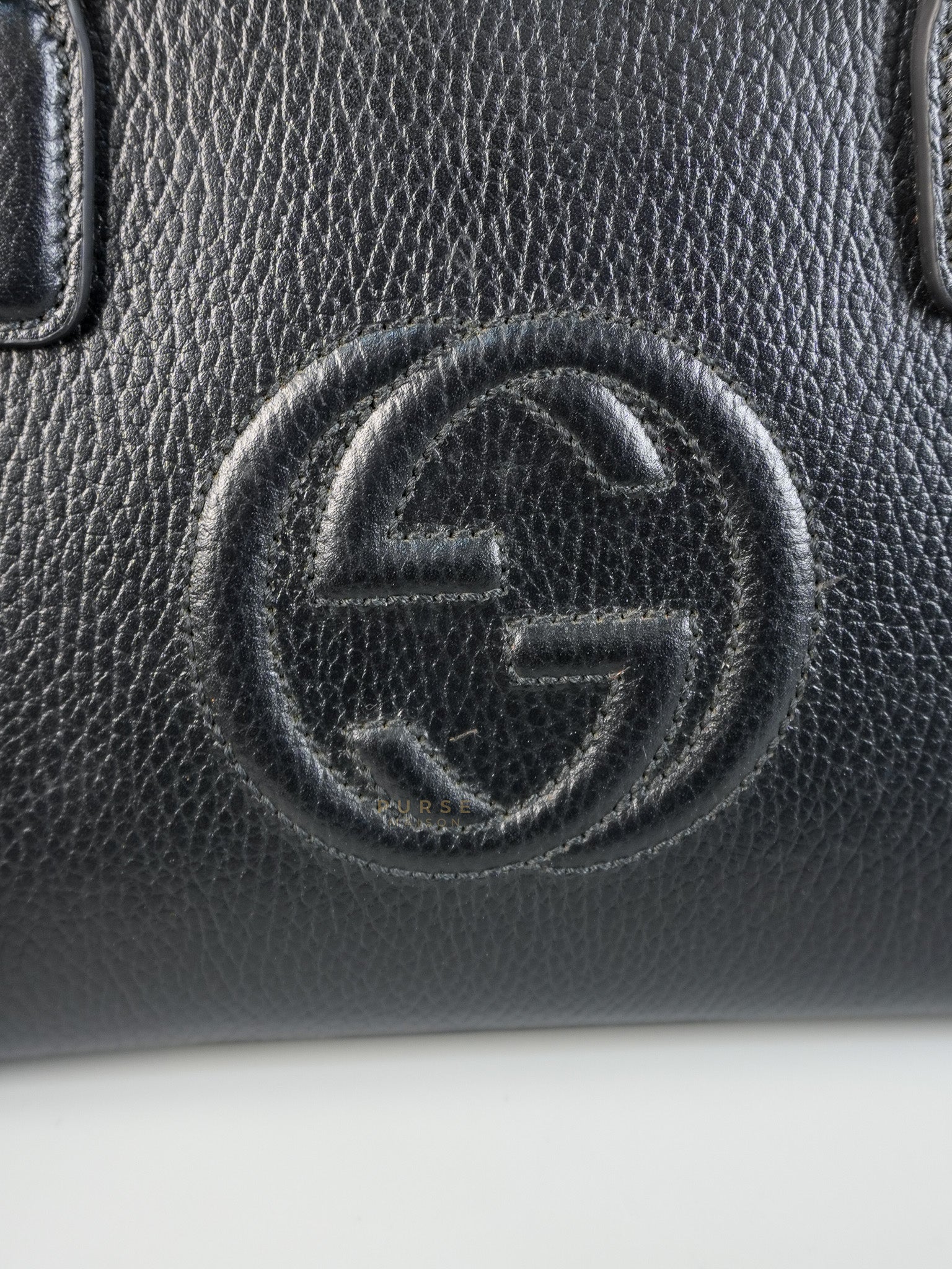 Dollar Black Calfskin Small Soho Top Handle Bag | Purse Maison Luxury Bags Shop