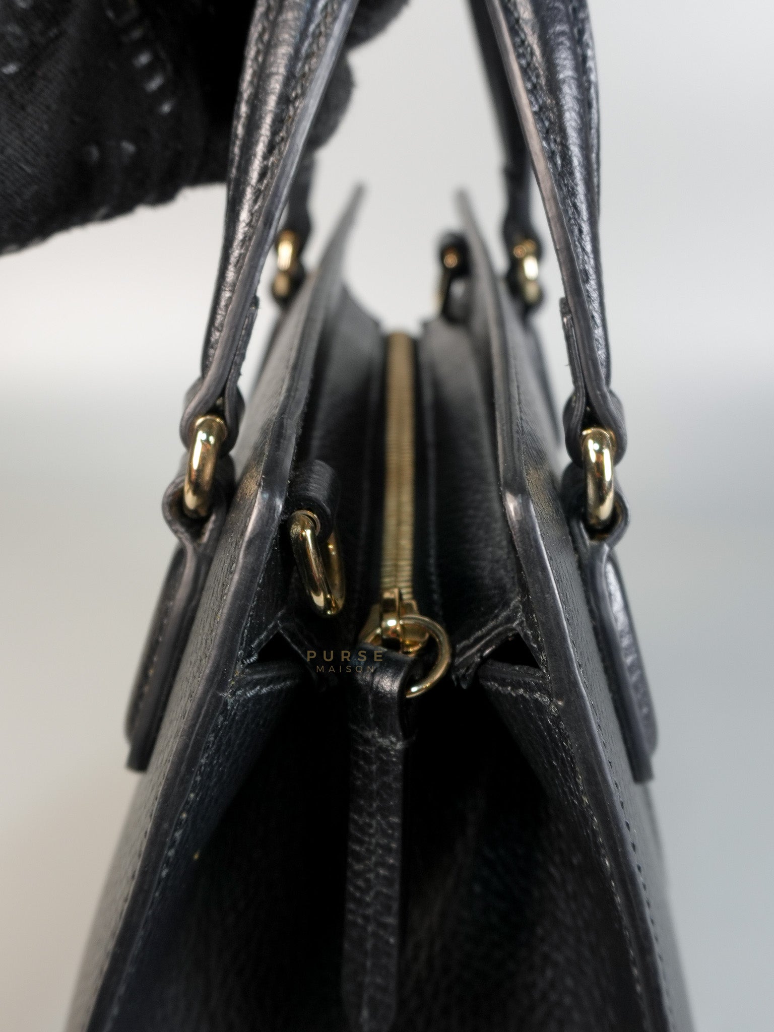 Dollar Black Calfskin Small Soho Top Handle Bag | Purse Maison Luxury Bags Shop
