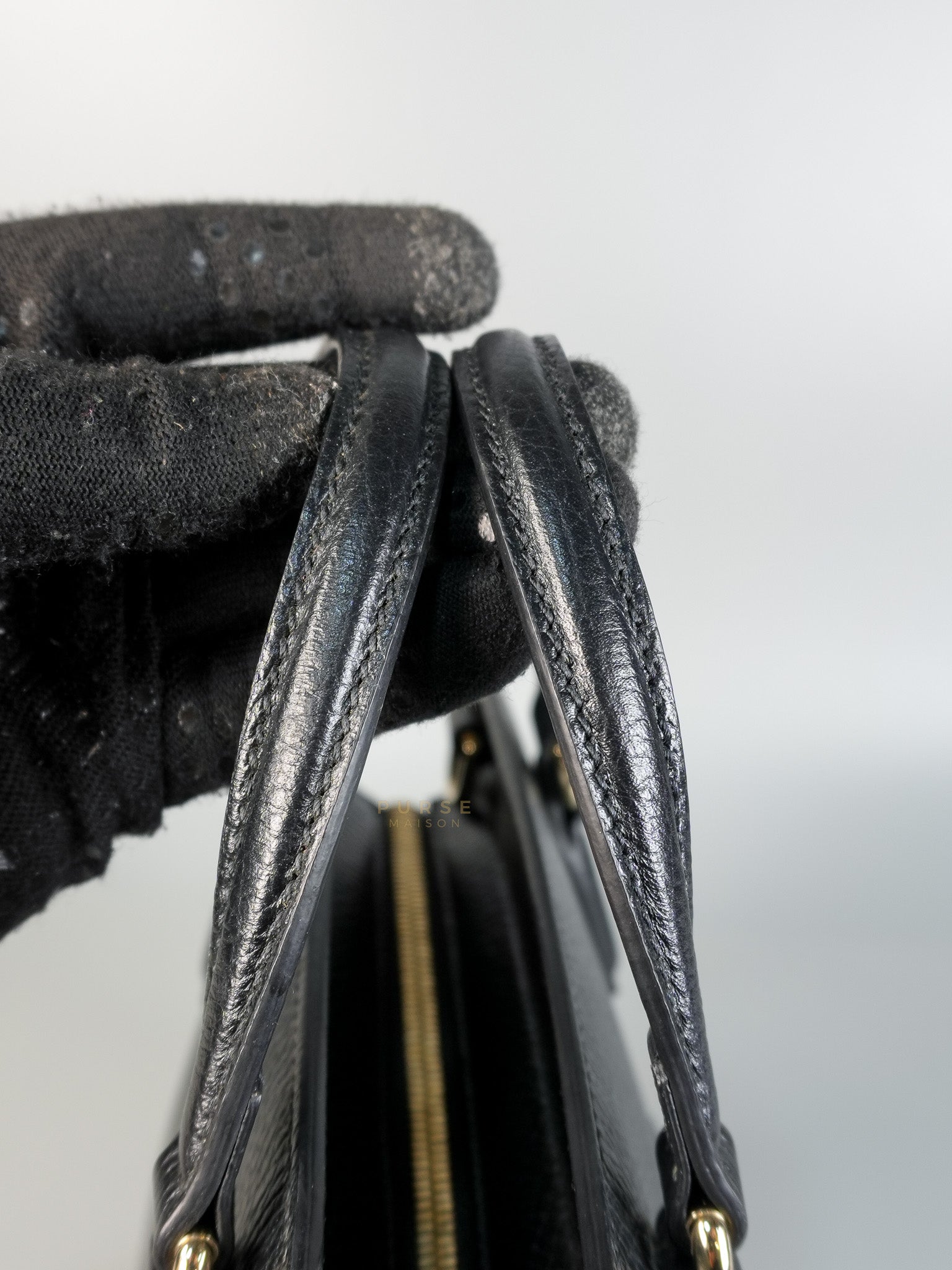 Dollar Black Calfskin Small Soho Top Handle Bag | Purse Maison Luxury Bags Shop
