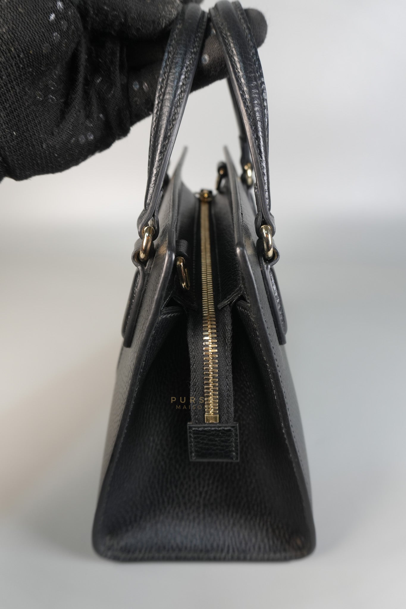 Dollar Black Calfskin Small Soho Top Handle Bag | Purse Maison Luxury Bags Shop