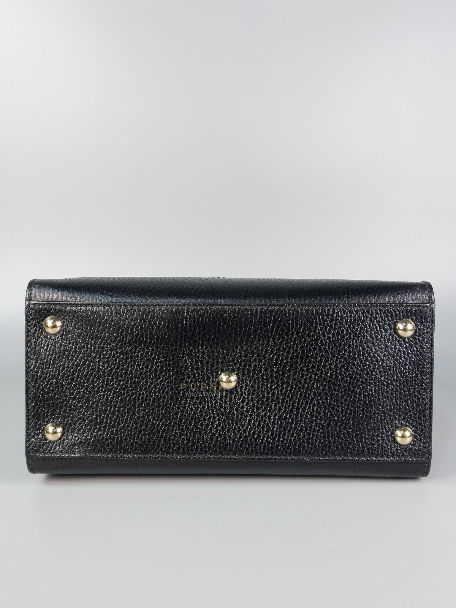 Dollar Black Calfskin Small Soho Top Handle Bag | Purse Maison Luxury Bags Shop