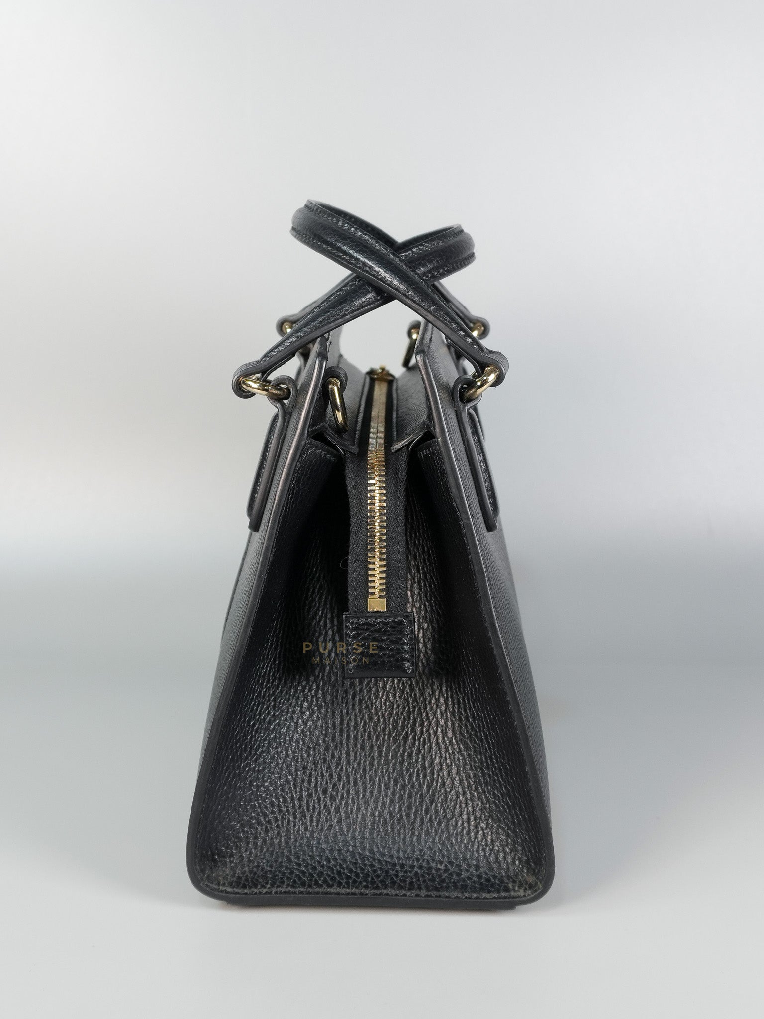 Dollar Black Calfskin Small Soho Top Handle Bag | Purse Maison Luxury Bags Shop