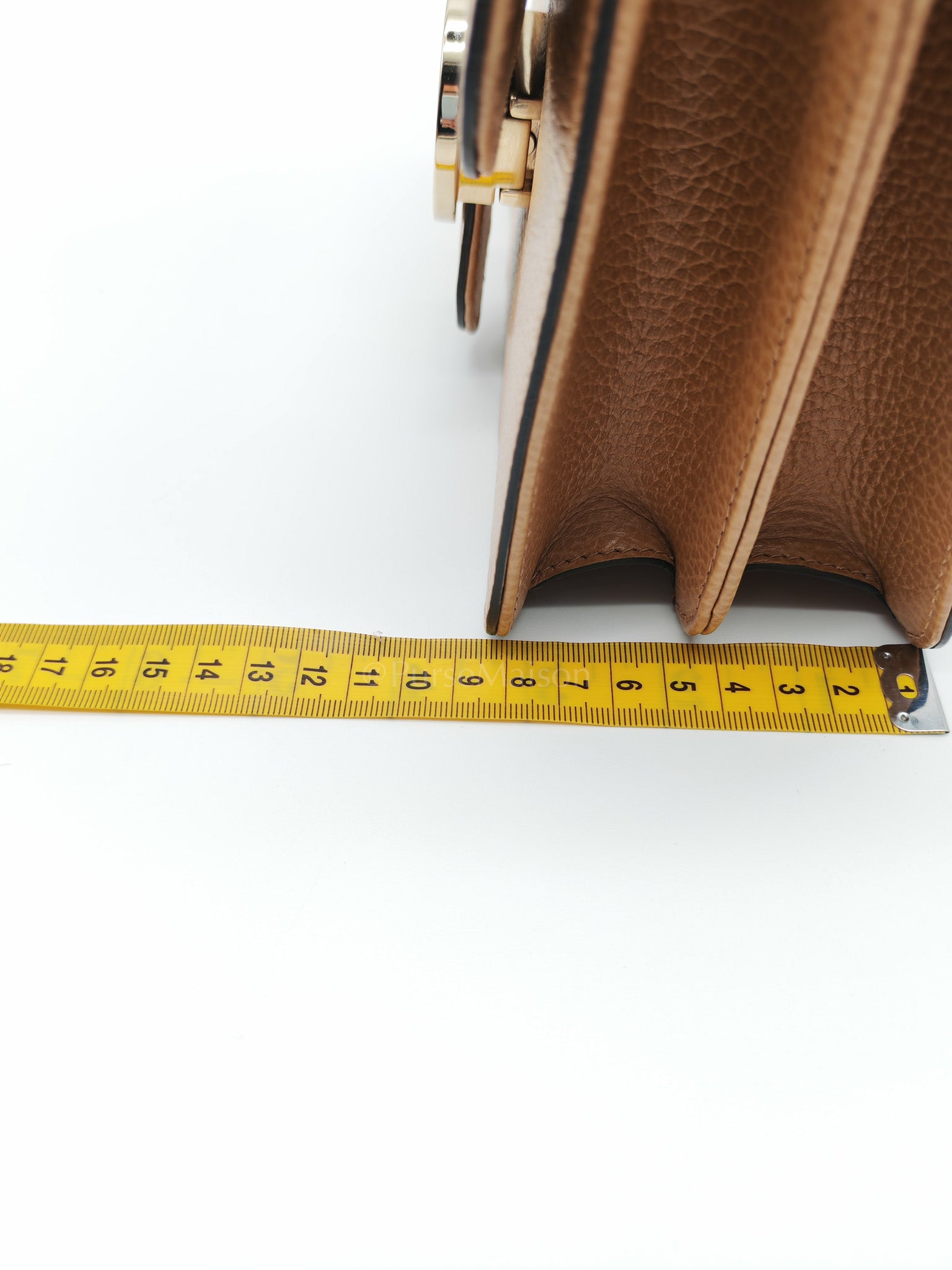 Dollar Calfskin Small Interlocking GG Shoulder Bag Gold Hardware Beige | Purse Maison Luxury Bags Shop