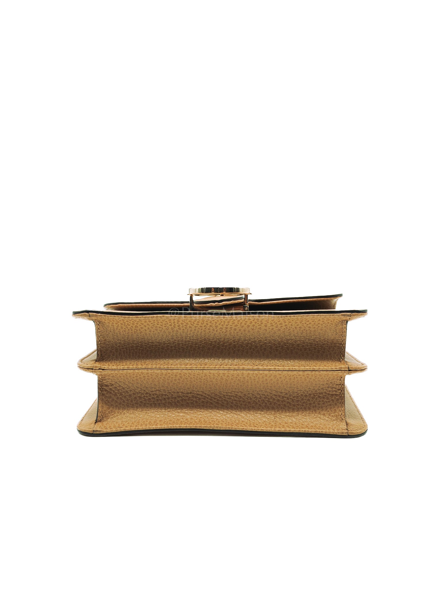 Dollar Calfskin Small Interlocking GG Shoulder Bag Gold Hardware Beige | Purse Maison Luxury Bags Shop