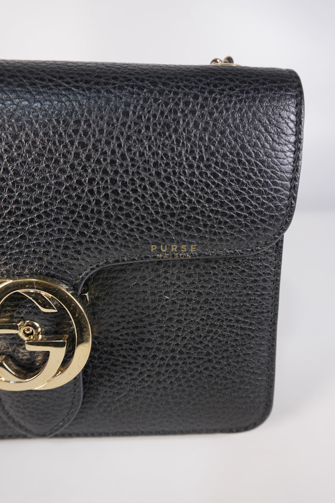 Dollar Calfskin Small Interlocking GG Shoulder Bag Gold Hardware | Purse Maison Luxury Bags Shop