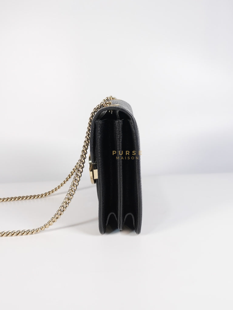 Dollar Calfskin Small Interlocking GG Shoulder Bag Gold Hardware | Purse Maison Luxury Bags Shop