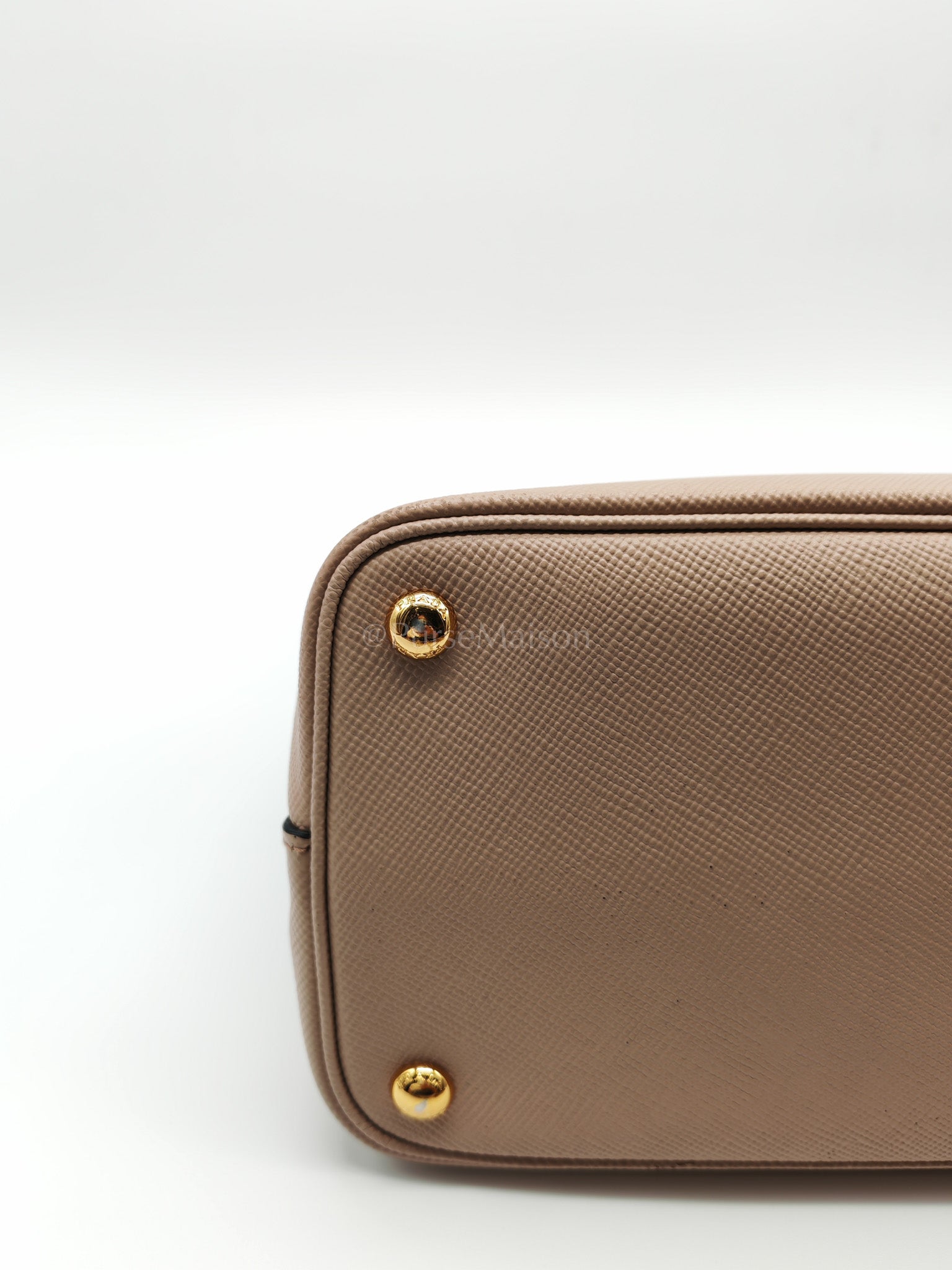 Double Bag in Light Beige Saffiano Cuir Leather Shoulder Bag | Purse Maison Luxury Bags Shop