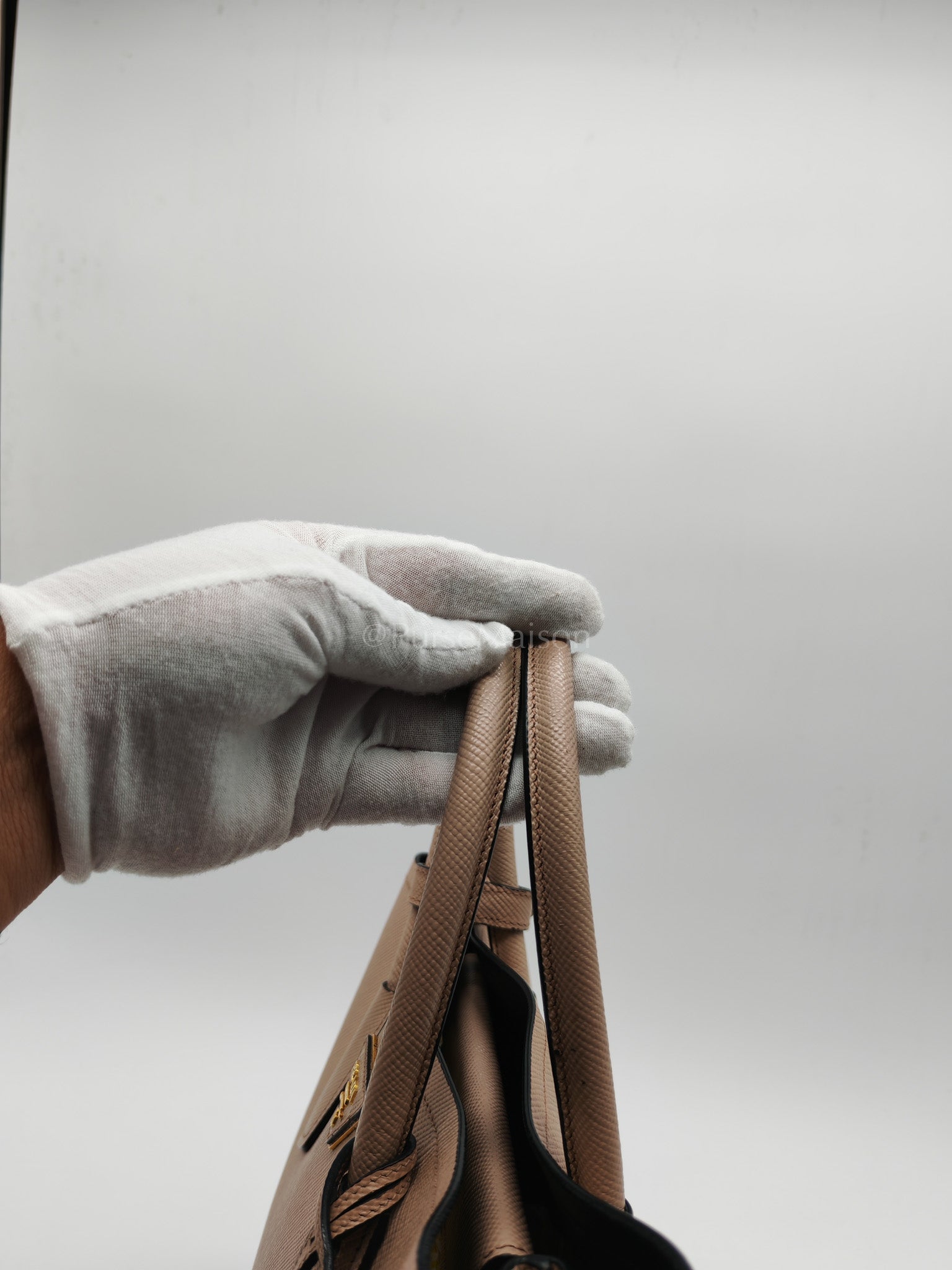 Double Bag in Light Beige Saffiano Cuir Leather Shoulder Bag | Purse Maison Luxury Bags Shop
