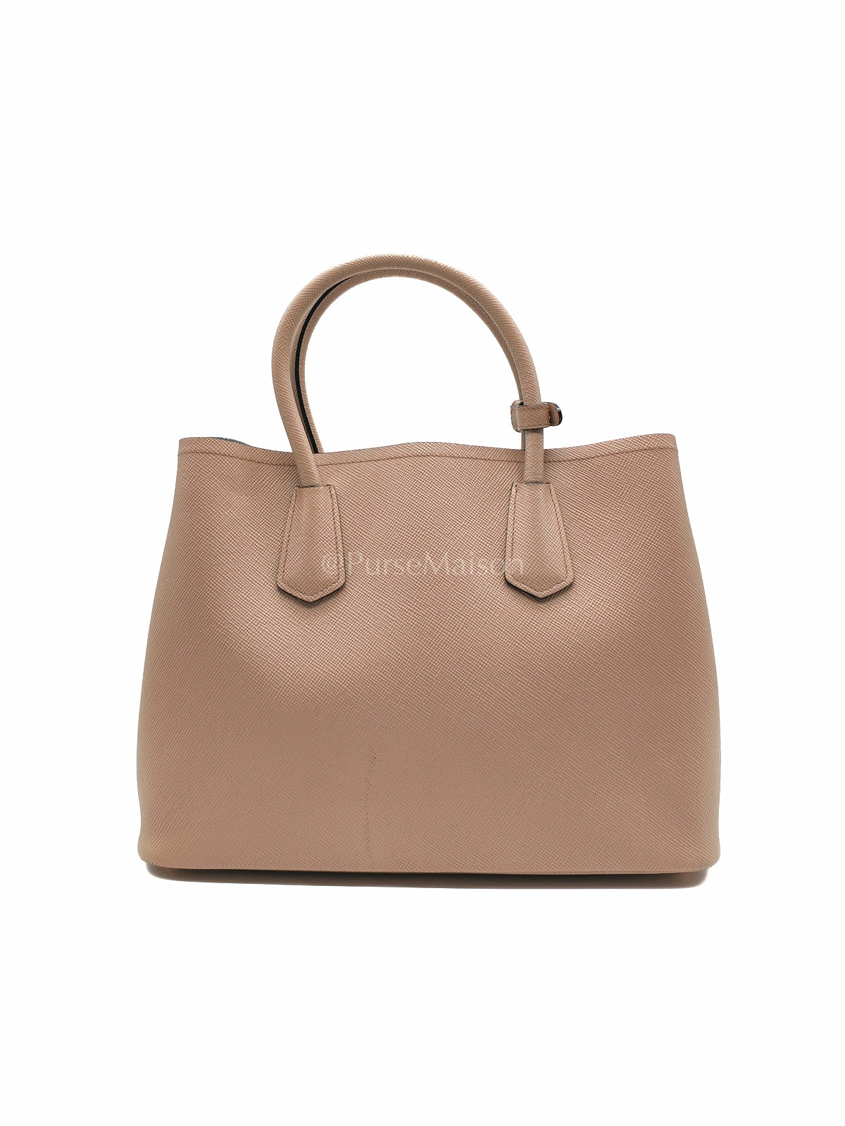 Double Bag in Light Beige Saffiano Cuir Leather Shoulder Bag | Purse Maison Luxury Bags Shop