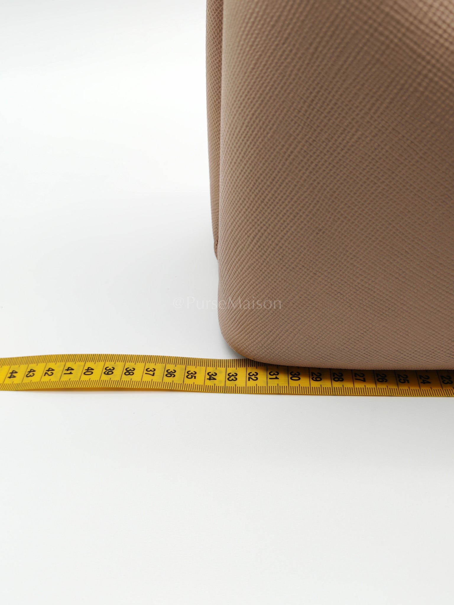 Double Bag in Light Beige Saffiano Cuir Leather Shoulder Bag | Purse Maison Luxury Bags Shop