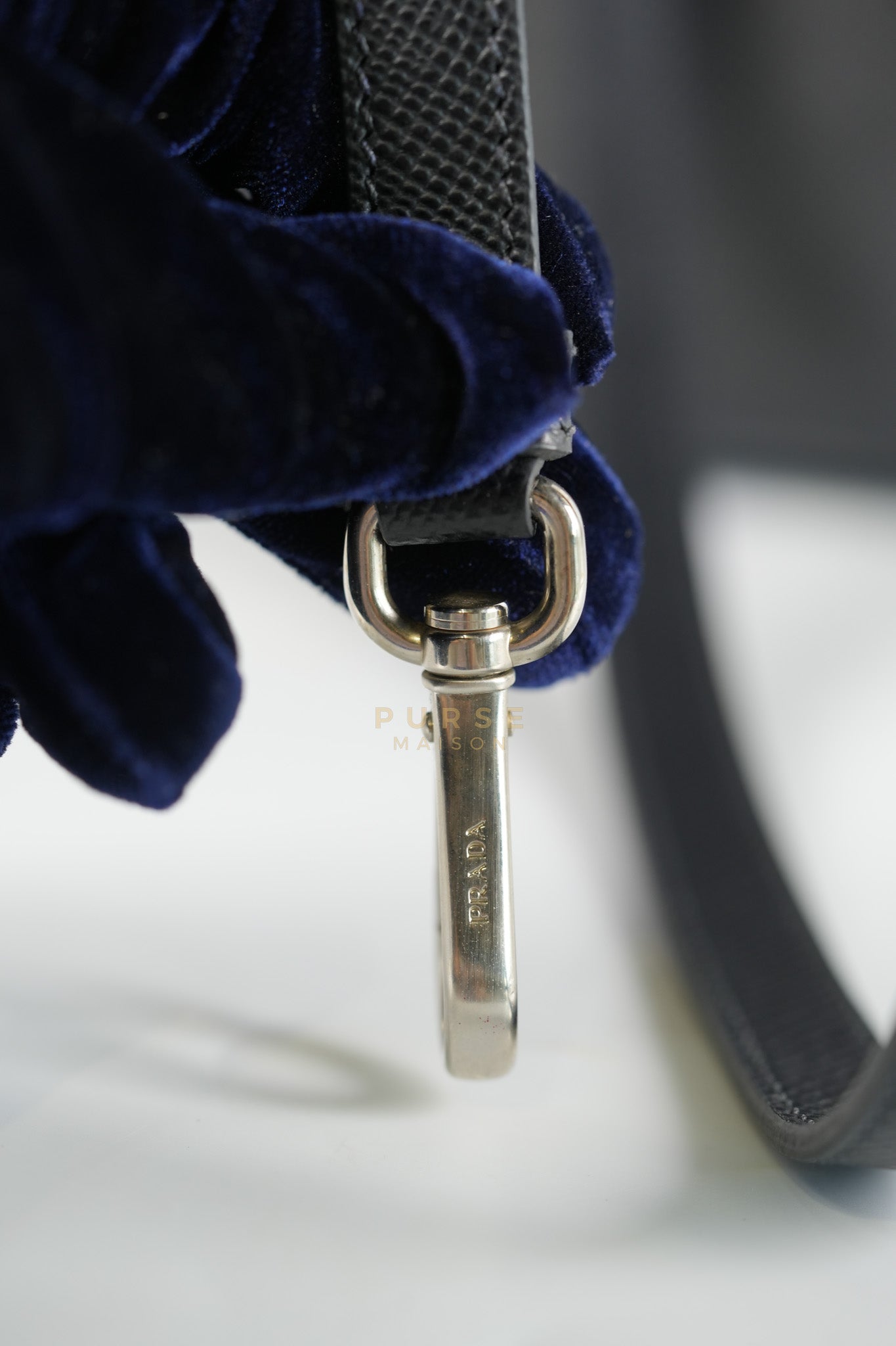 Double Bag Large in Black/Nero Saffiano Cuir Leather Silver Hardware | Purse Maison Luxury Bags Shop