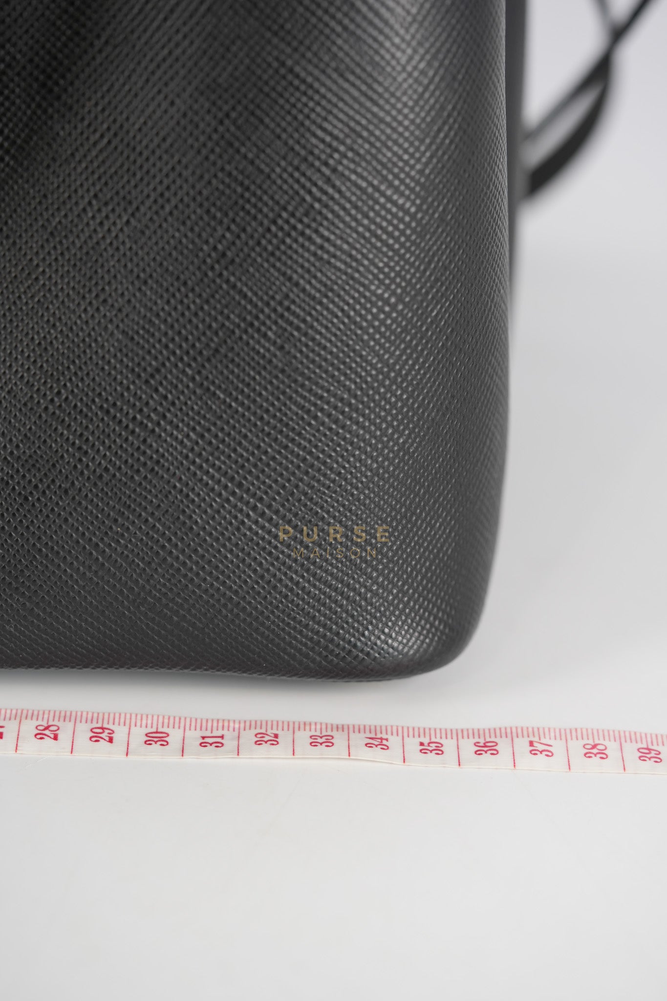 Double Bag Large in Black/Nero Saffiano Cuir Leather Silver Hardware | Purse Maison Luxury Bags Shop