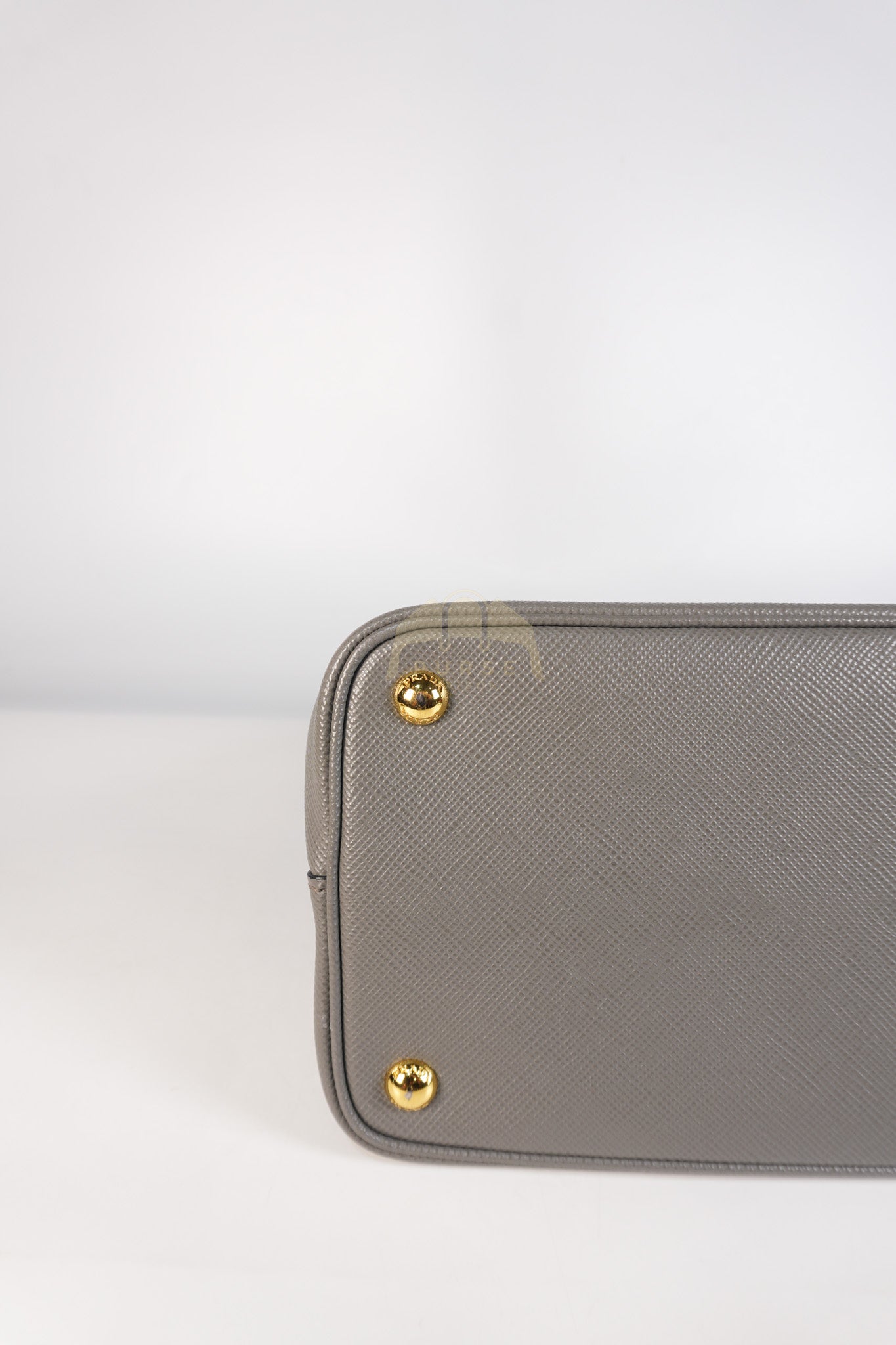 Double Bag Medium Saffiano Cuir Gray/Burgundy Leather Two-Way Bag | Purse Maison Luxury Bags Shop