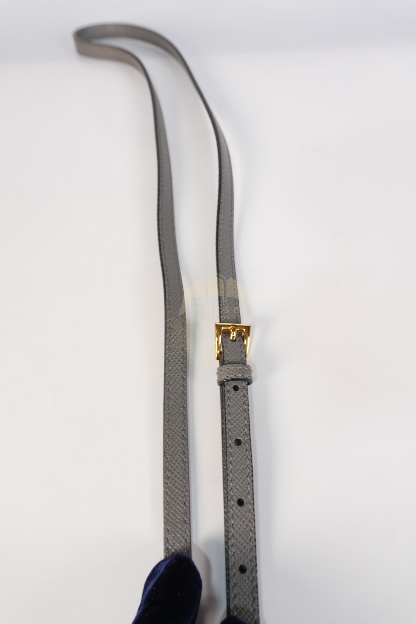 Double Bag Medium Saffiano Cuir Gray/Burgundy Leather Two-Way Bag | Purse Maison Luxury Bags Shop