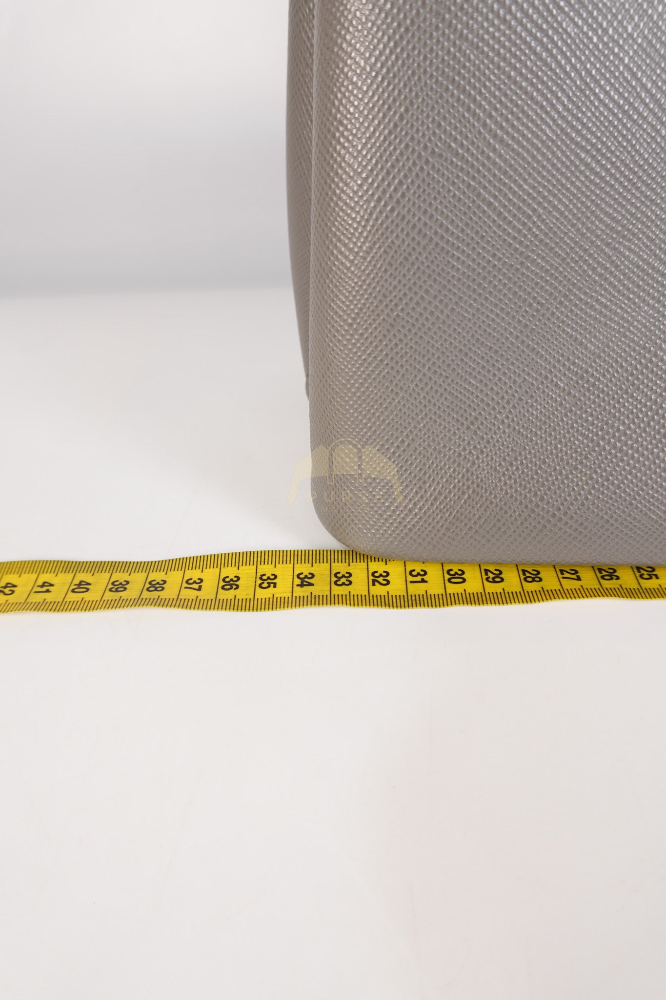 Double Bag Medium Saffiano Cuir Gray/Burgundy Leather Two-Way Bag | Purse Maison Luxury Bags Shop