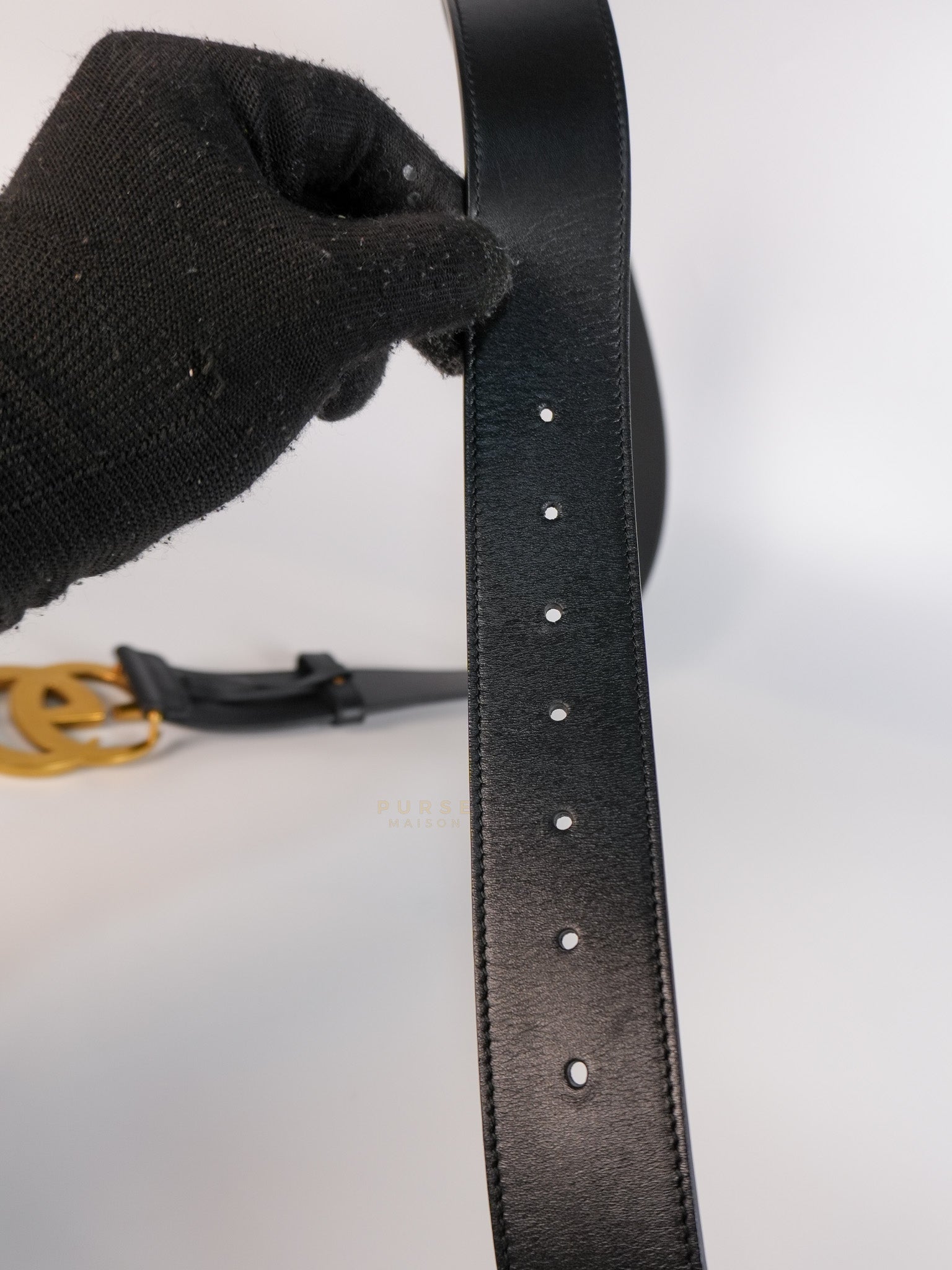 Double G Wide Leather Belt Size 90 | Purse Maison Luxury Bags Shop