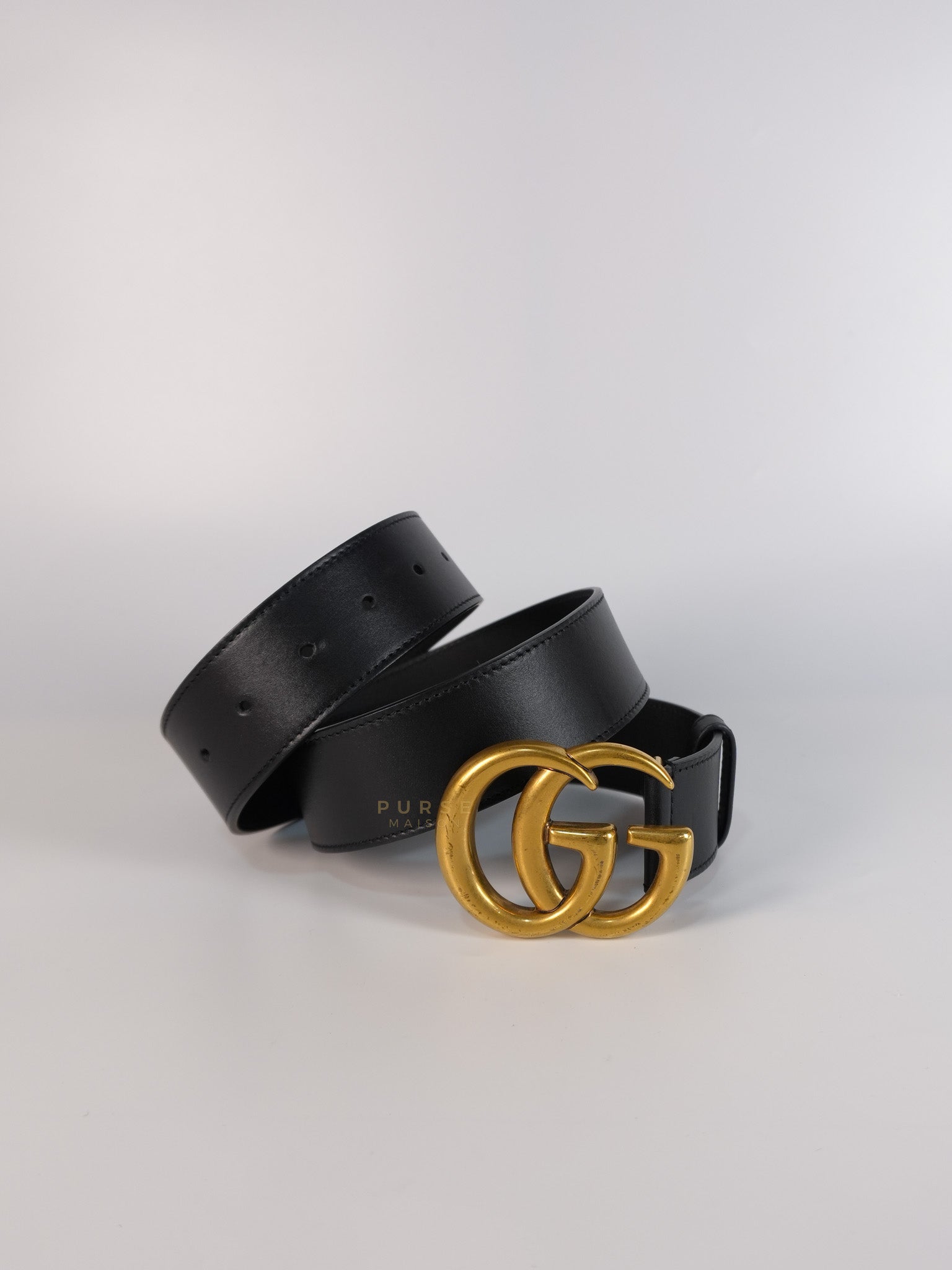 Double G Wide Leather Belt Size 90 | Purse Maison Luxury Bags Shop