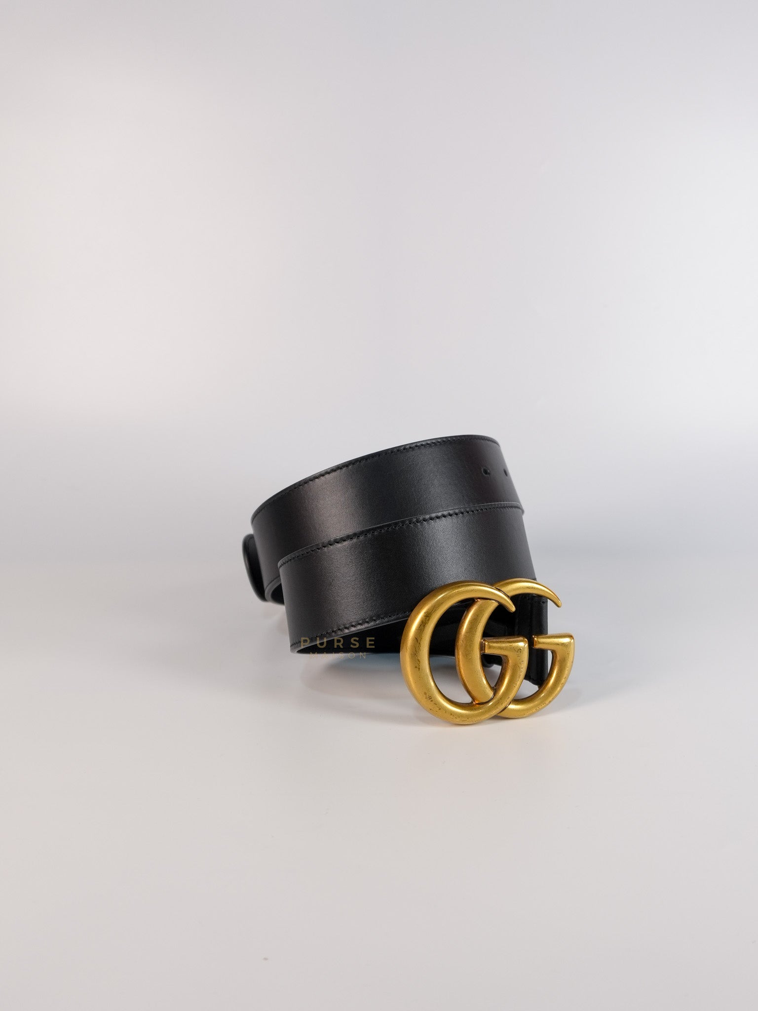 Double G Wide Leather Belt Size 90 | Purse Maison Luxury Bags Shop