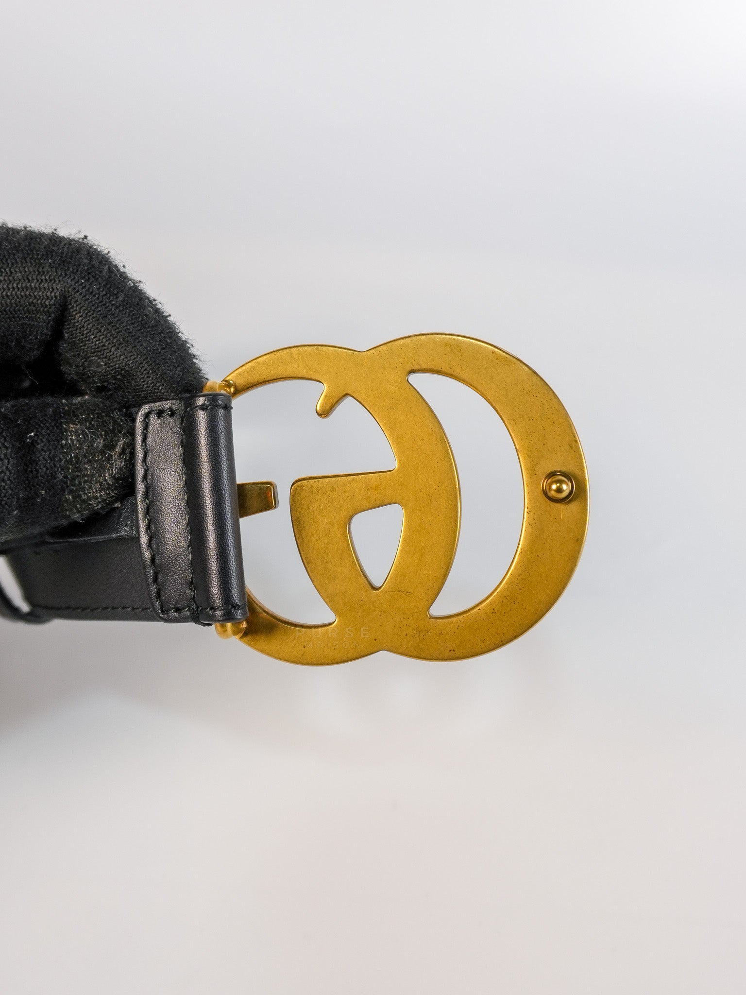 Double G Wide Leather Belt Size 90 | Purse Maison Luxury Bags Shop