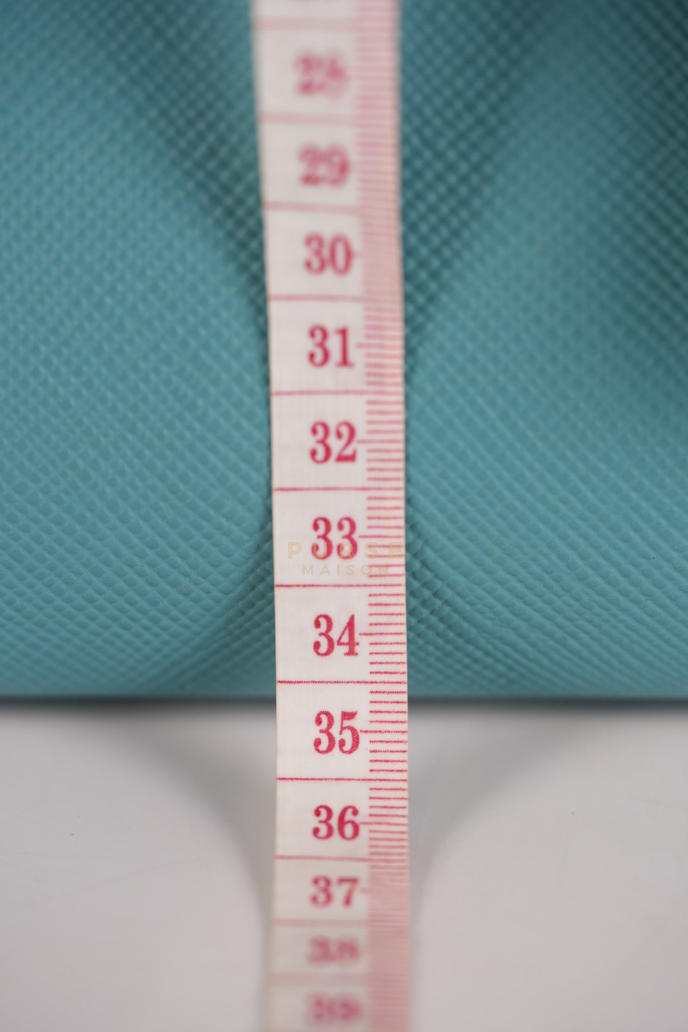 Double Handle Tote Bag Small in Teal Saffiano Cuir Leather | Purse Maison Luxury Bags Shop