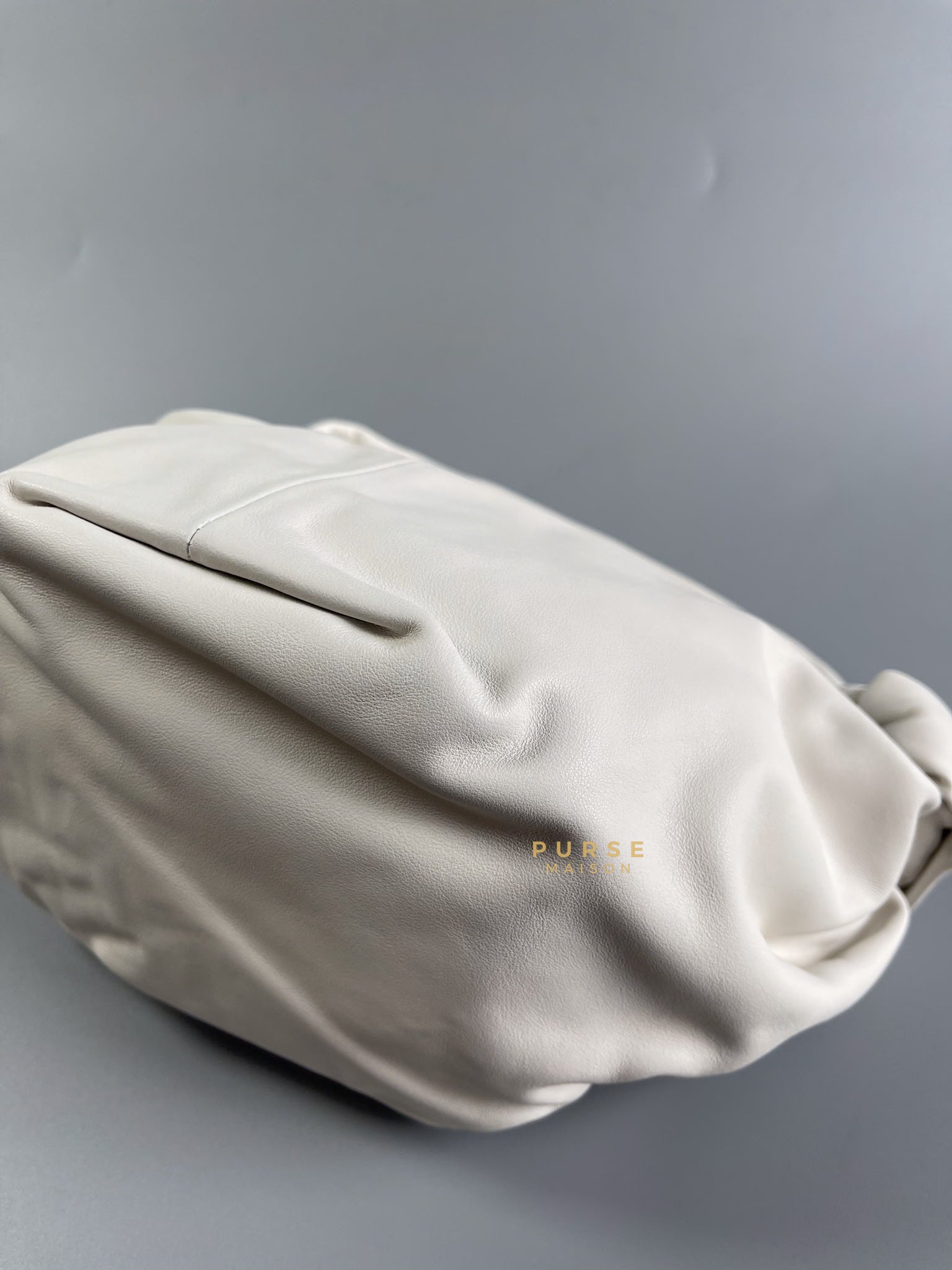 Double Knot Clutch in White Leather | Purse Maison Luxury Bags Shop