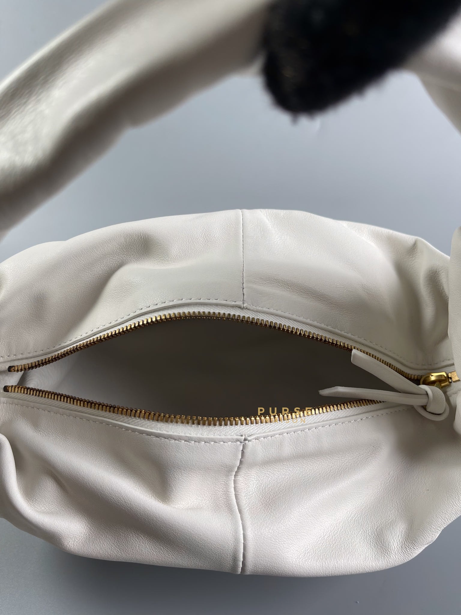 Double Knot Clutch in White Leather | Purse Maison Luxury Bags Shop