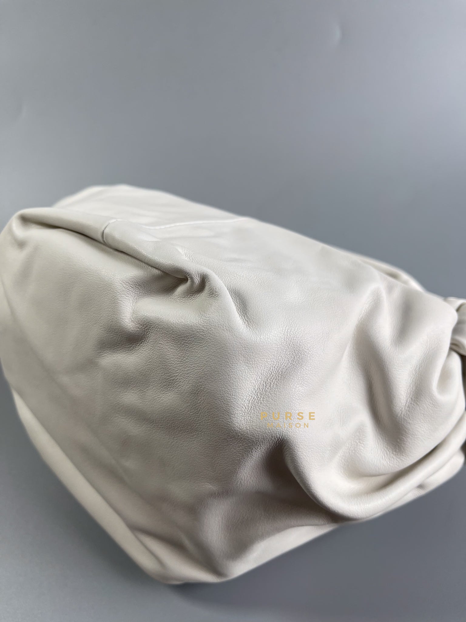 Double Knot Clutch in White Leather | Purse Maison Luxury Bags Shop