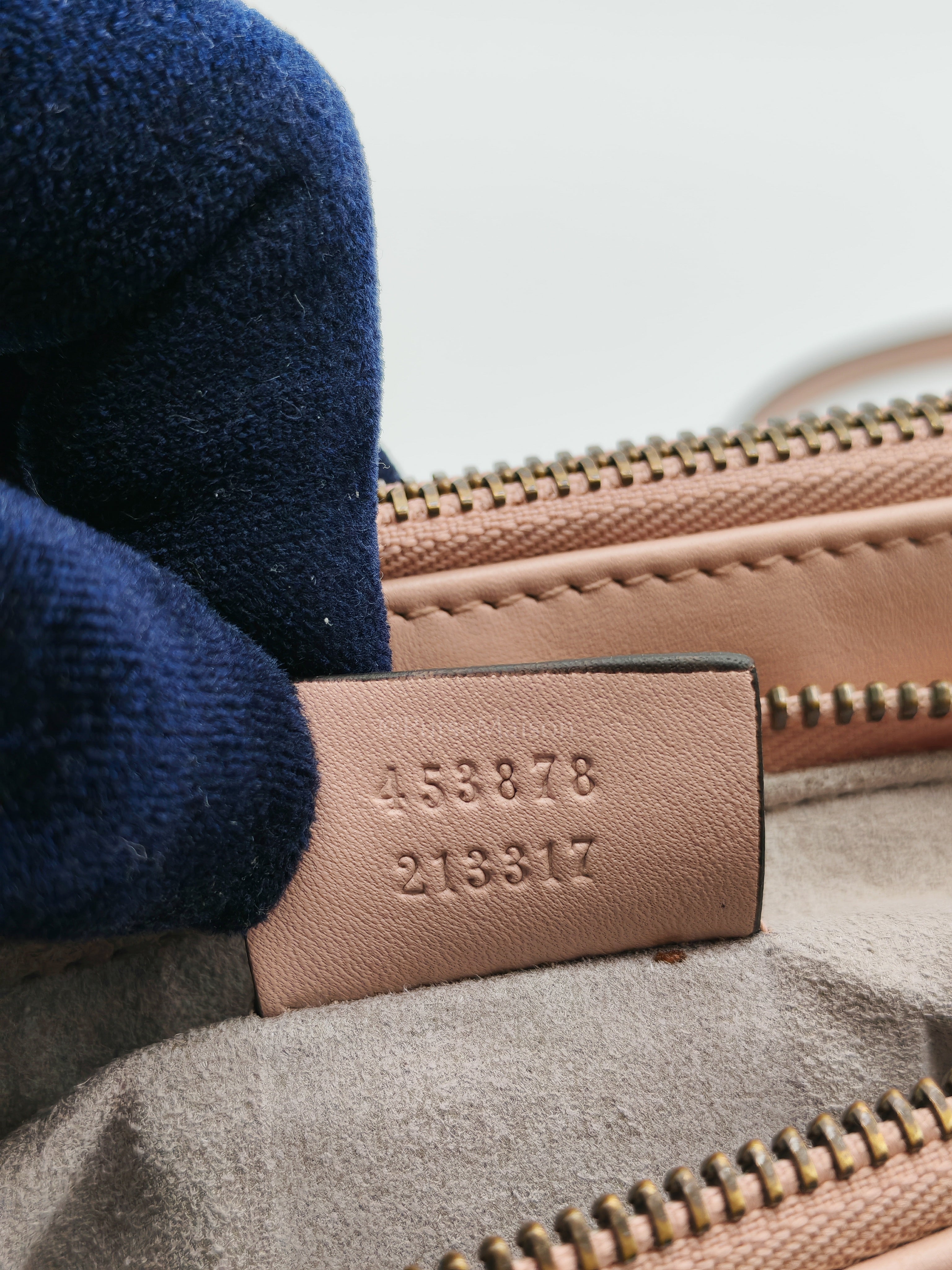 Double Pouch Shoulder Bag in Blush Pink Marmont Matellase Leather & Gold Hardware | Purse Maison Luxury Bags Shop