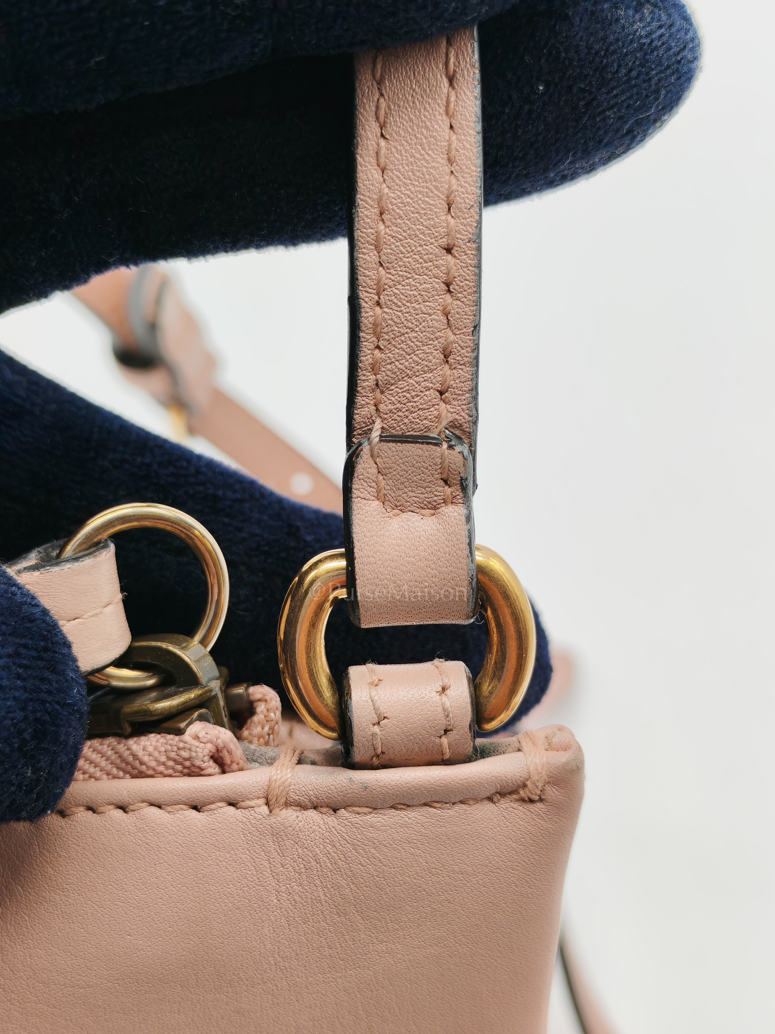Double Pouch Shoulder Bag in Blush Pink Marmont Matellase Leather & Gold Hardware | Purse Maison Luxury Bags Shop