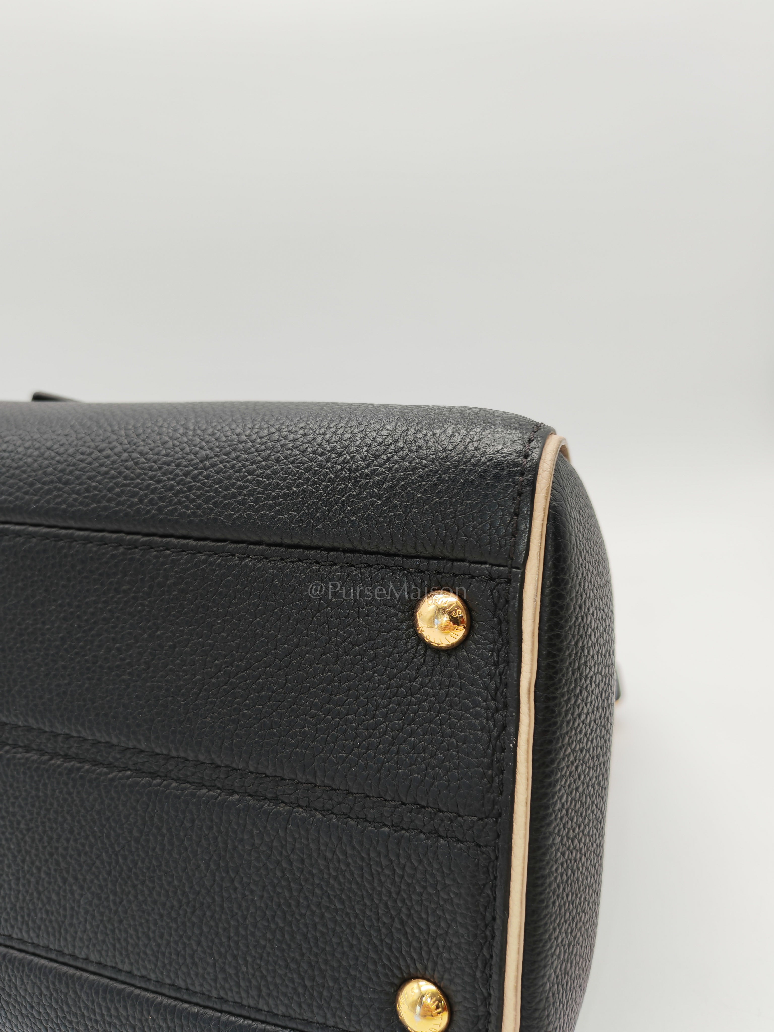 Double V Monogram Canvas and Black Grained Leather Shoulder Bag (Date Code: TR4137) | Purse Maison Luxury Bags Shop