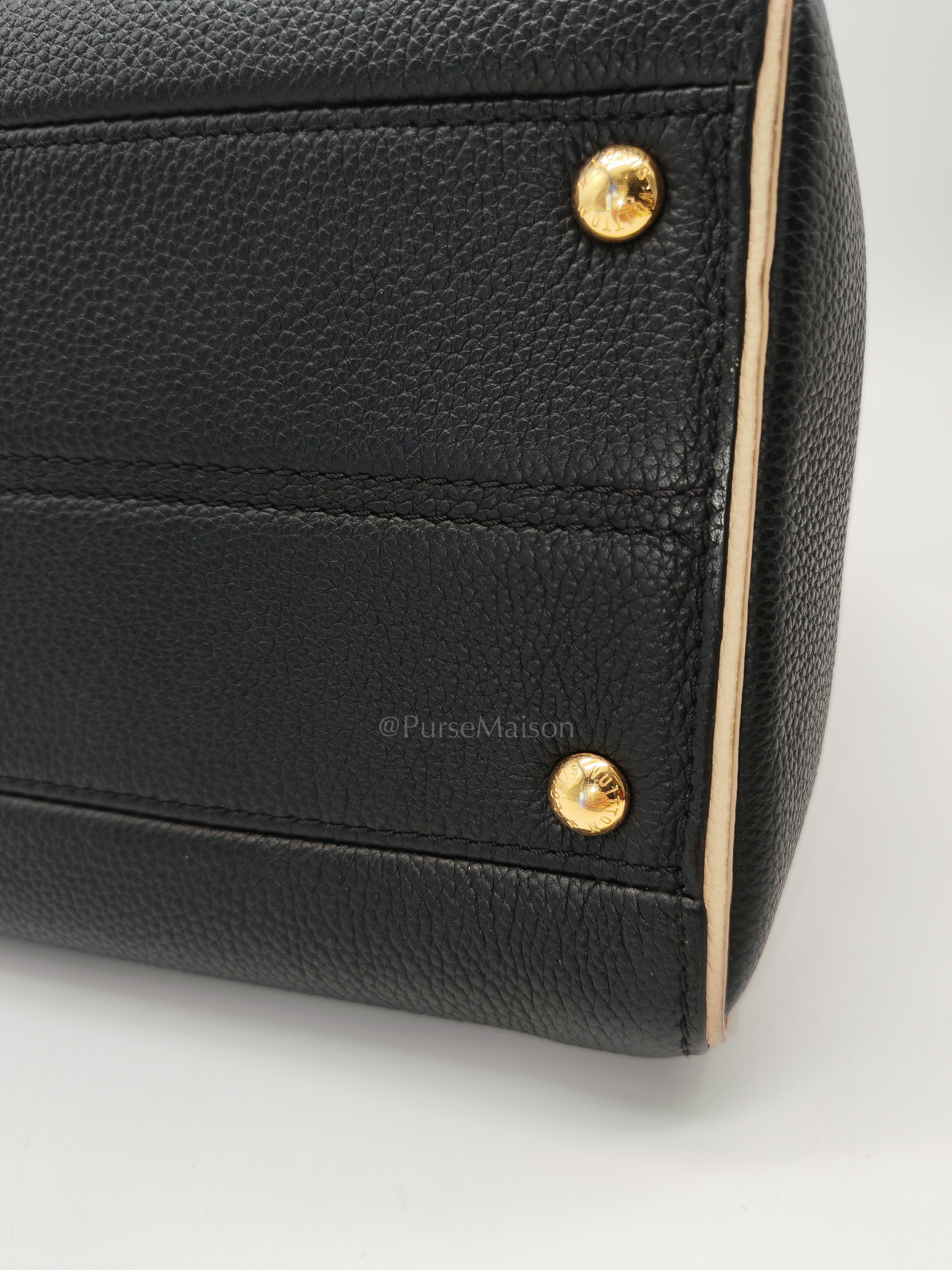 Double V Monogram Canvas and Black Grained Leather Shoulder Bag (Date Code: TR4137) | Purse Maison Luxury Bags Shop