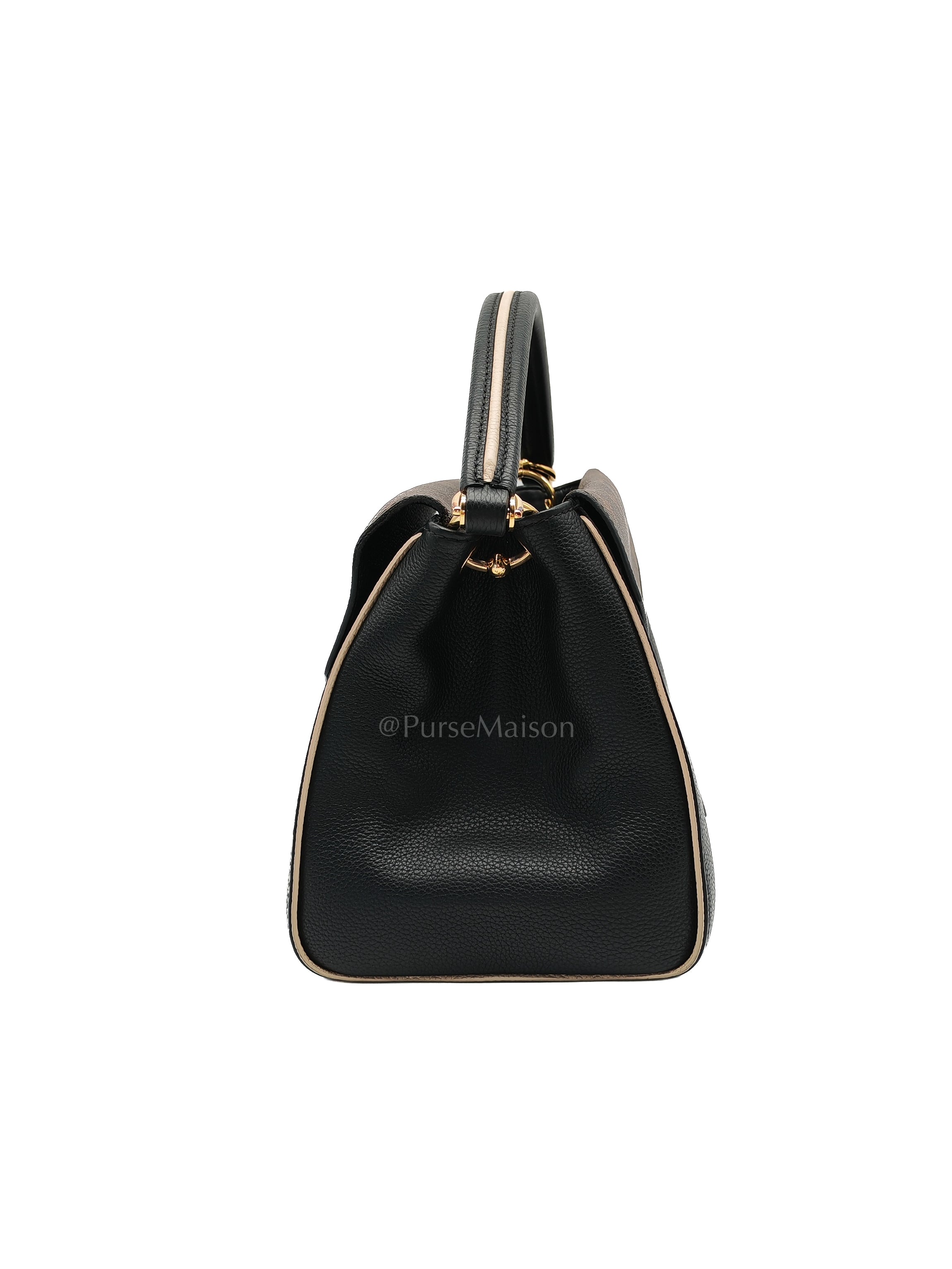 Double V Monogram Canvas and Black Grained Leather Shoulder Bag (Date Code: TR4137) | Purse Maison Luxury Bags Shop