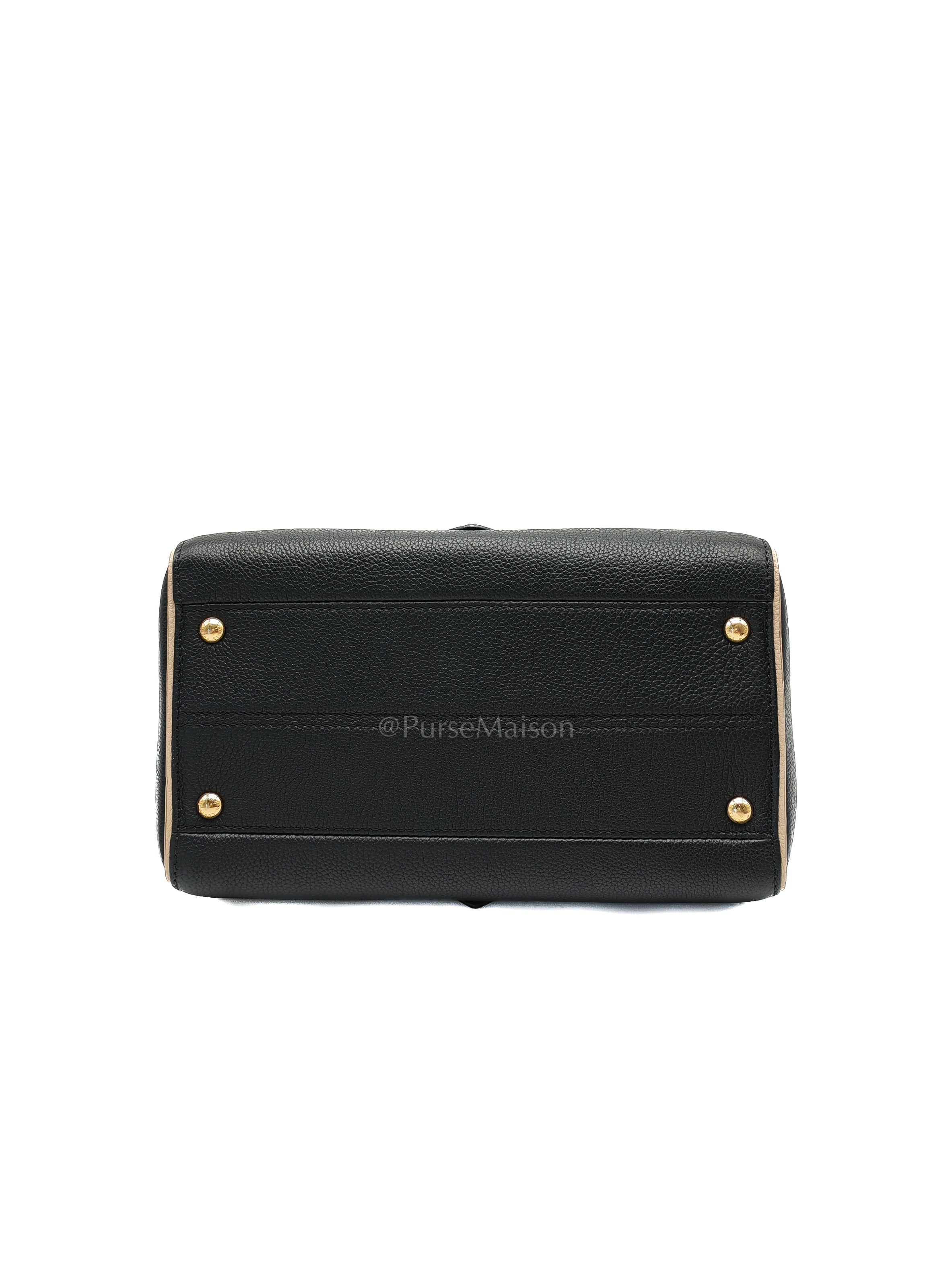 Double V Monogram Canvas and Black Grained Leather Shoulder Bag (Date Code: TR4137) | Purse Maison Luxury Bags Shop