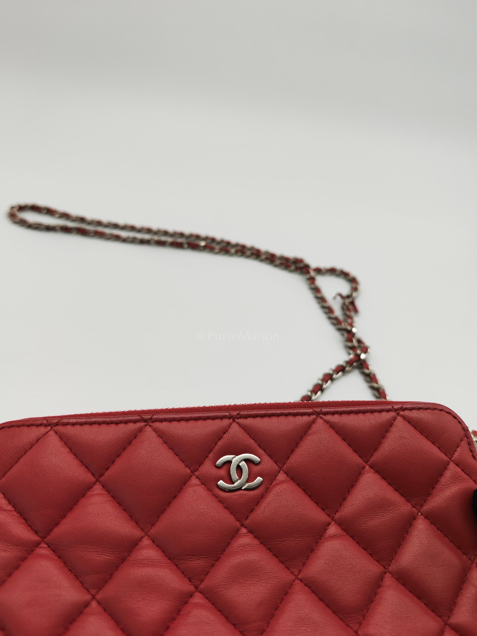 Double Zip in Rose Pink Clutch Chain Bag and Silver Hardware Series 26 | Purse Maison Luxury Bags Shop
