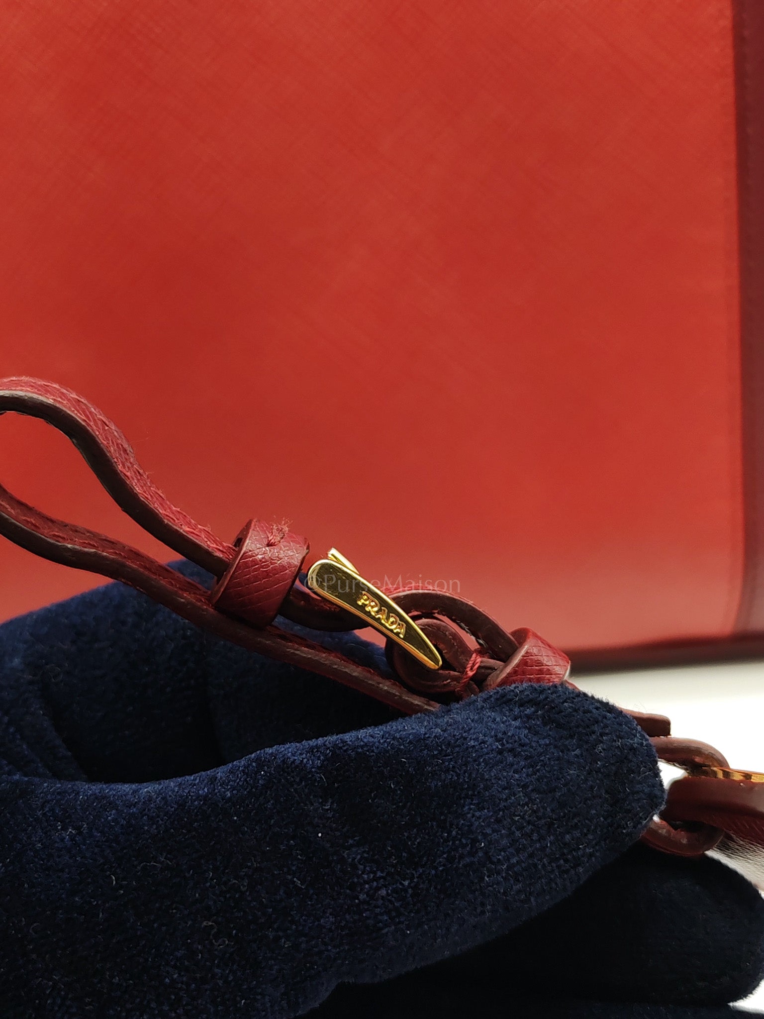 Double Zip Tote in Bi-color Saffiano Lux Cerise and Fuoco | Purse Maison Luxury Bags Shop
