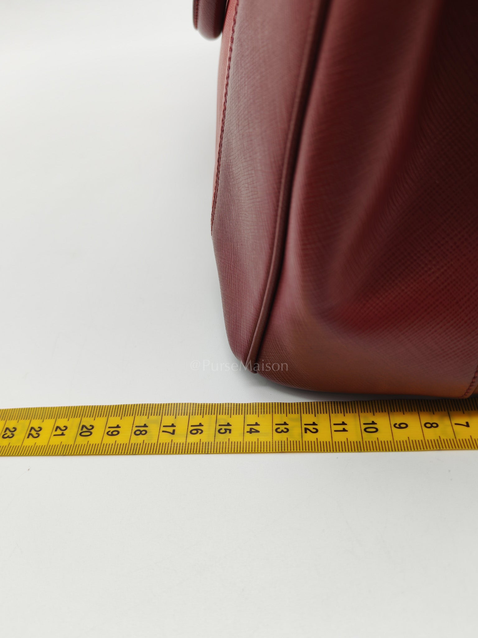 Double Zip Tote in Bi-color Saffiano Lux Cerise and Fuoco | Purse Maison Luxury Bags Shop