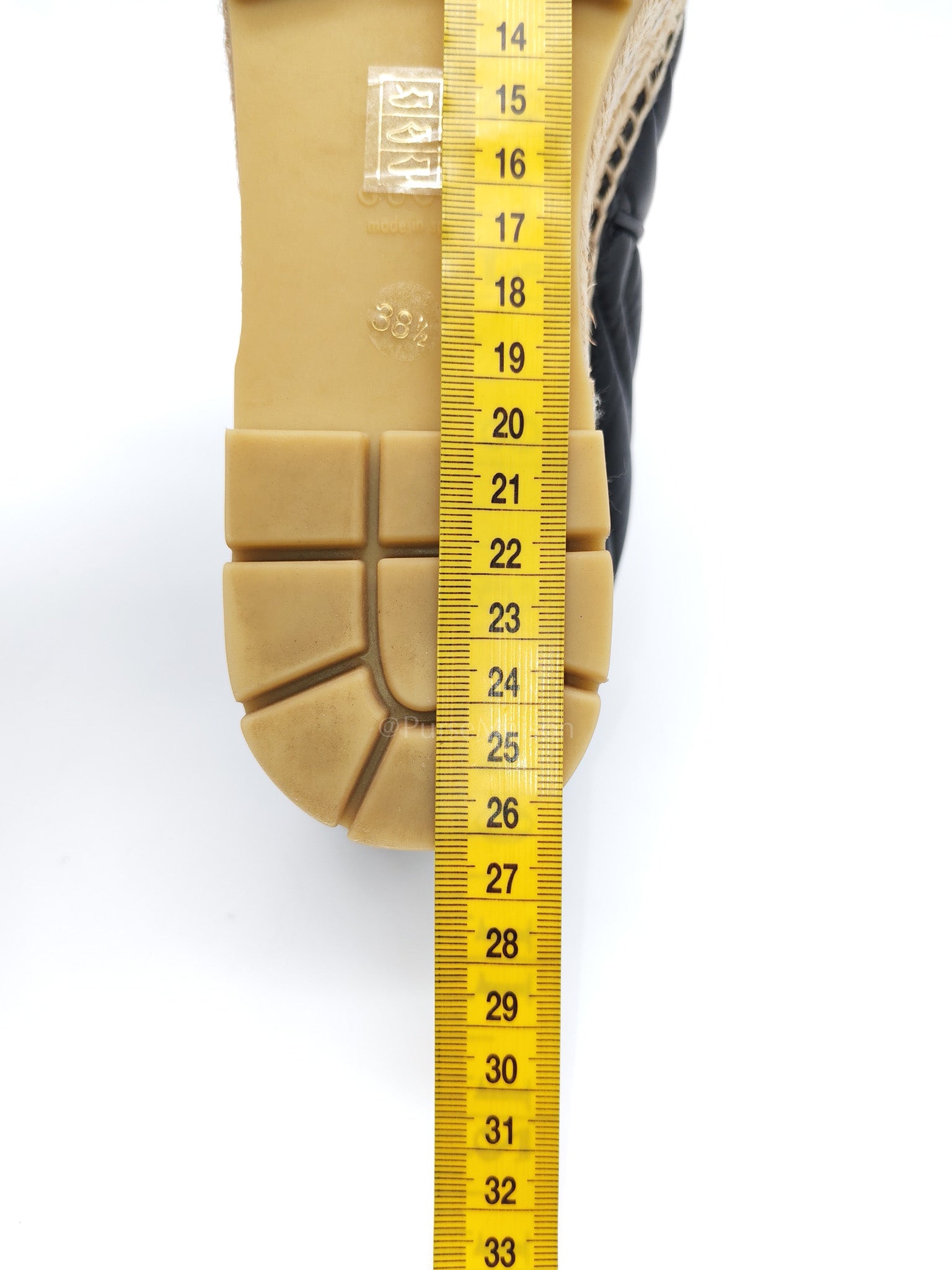 Double G Matelasse Espadrilles in Black Chevron Matellase Leather Size 38 1/2 (24.5cm)