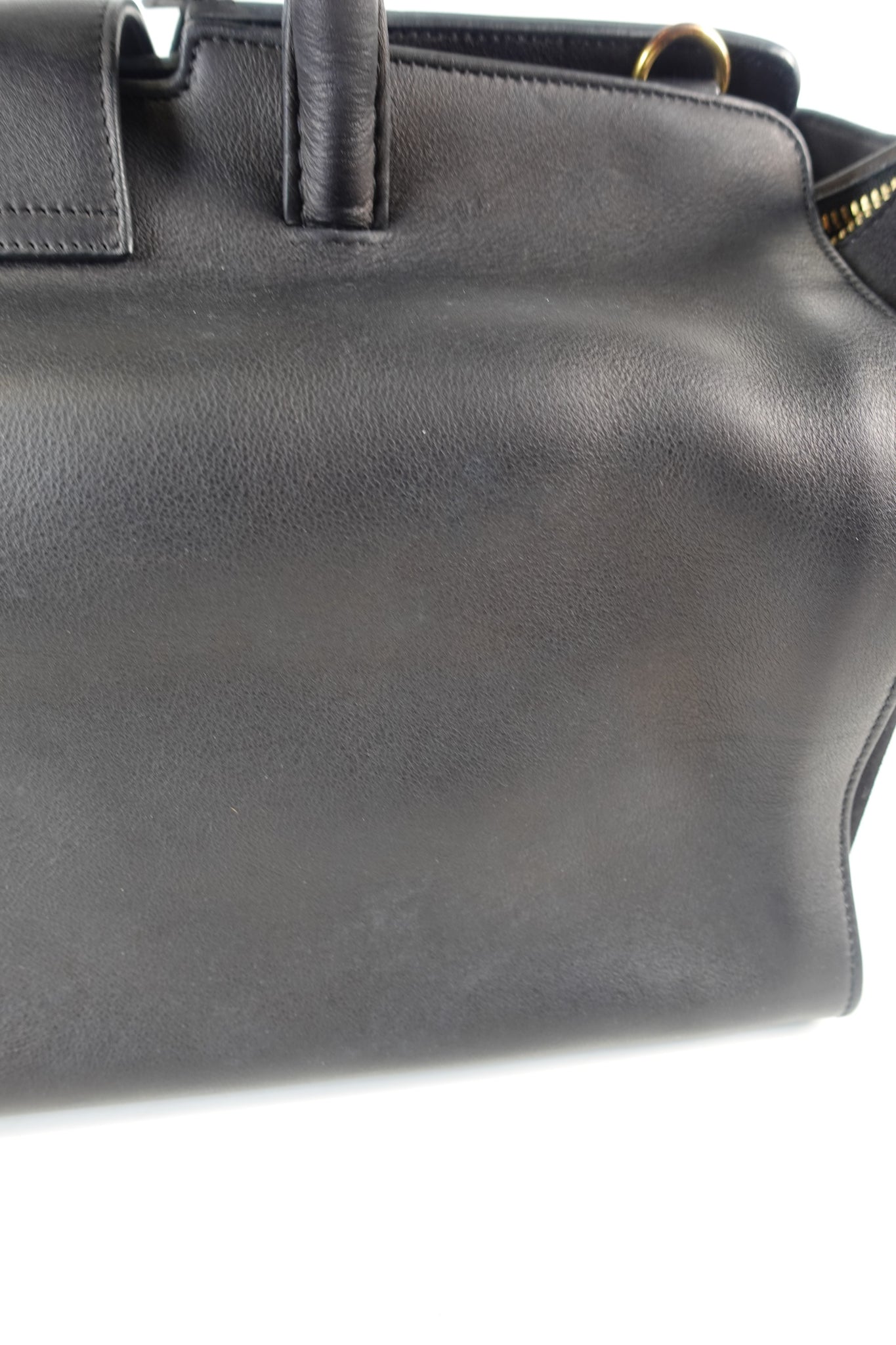 Downtown Baby Tote Grained Leather Bag in Black | Purse Maison Luxury Bags Shop