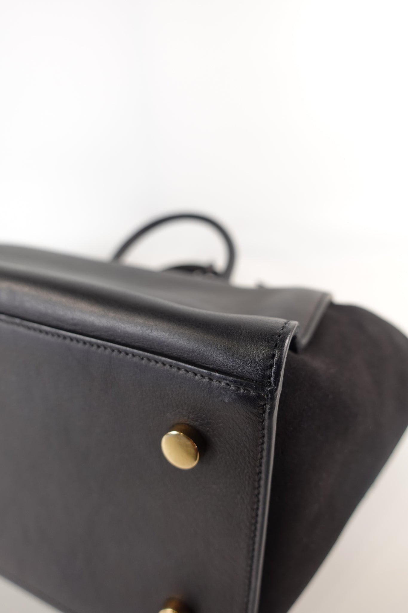 Downtown Baby Tote Grained Leather Bag in Black | Purse Maison Luxury Bags Shop