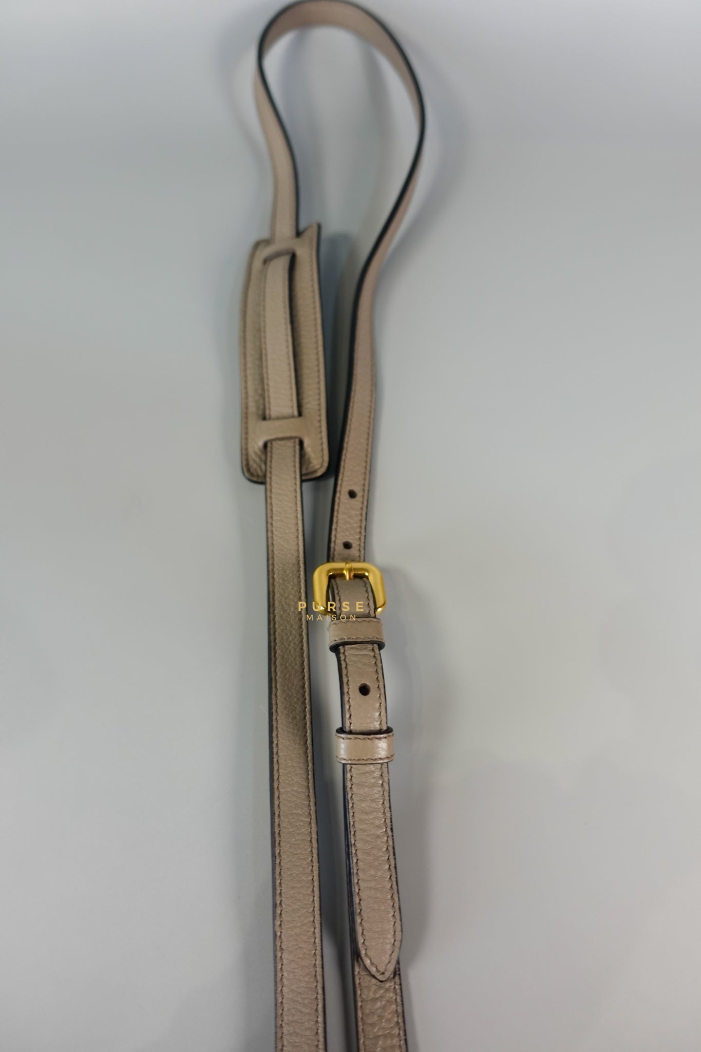 Dual Strap with Top Handle Bucket Bag in Beige | Purse Maison Luxury Bags Shop