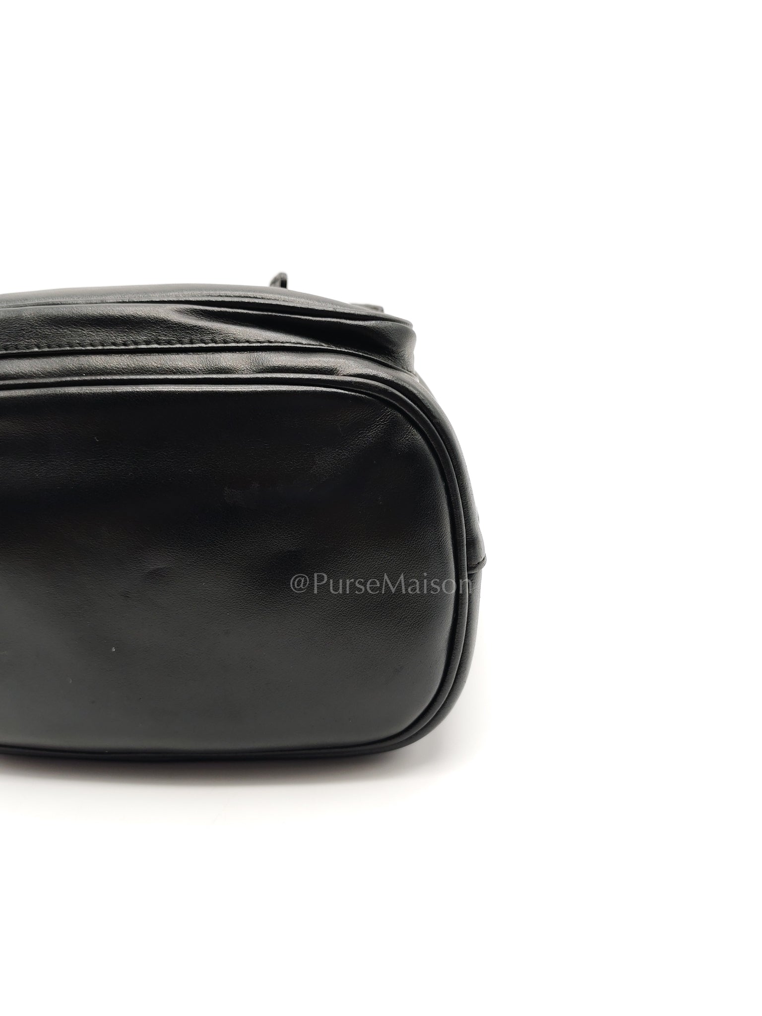 Duet Bucket Bag in Black Smooth Calfskin Leather Crossbody Bag | Purse Maison Luxury Bags Shop