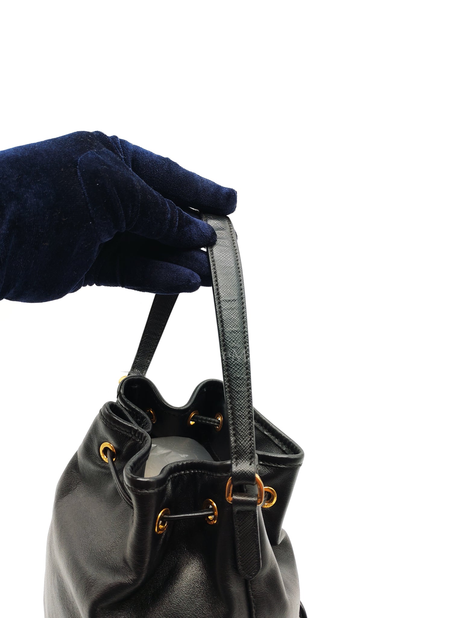 Duet Bucket Bag in Black Smooth Calfskin Leather Crossbody Bag | Purse Maison Luxury Bags Shop