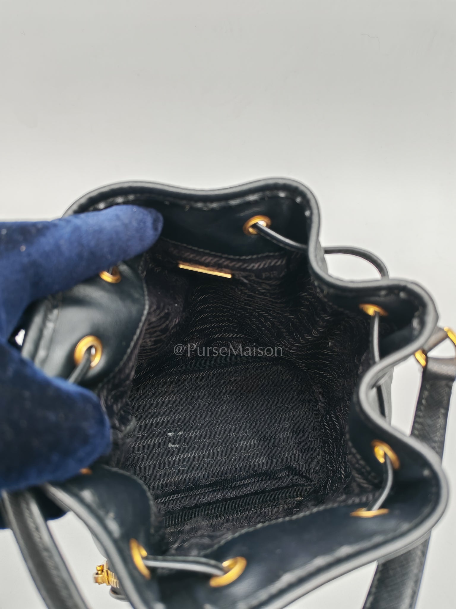 Duet Bucket Bag in Black Smooth Calfskin Leather Crossbody Bag | Purse Maison Luxury Bags Shop