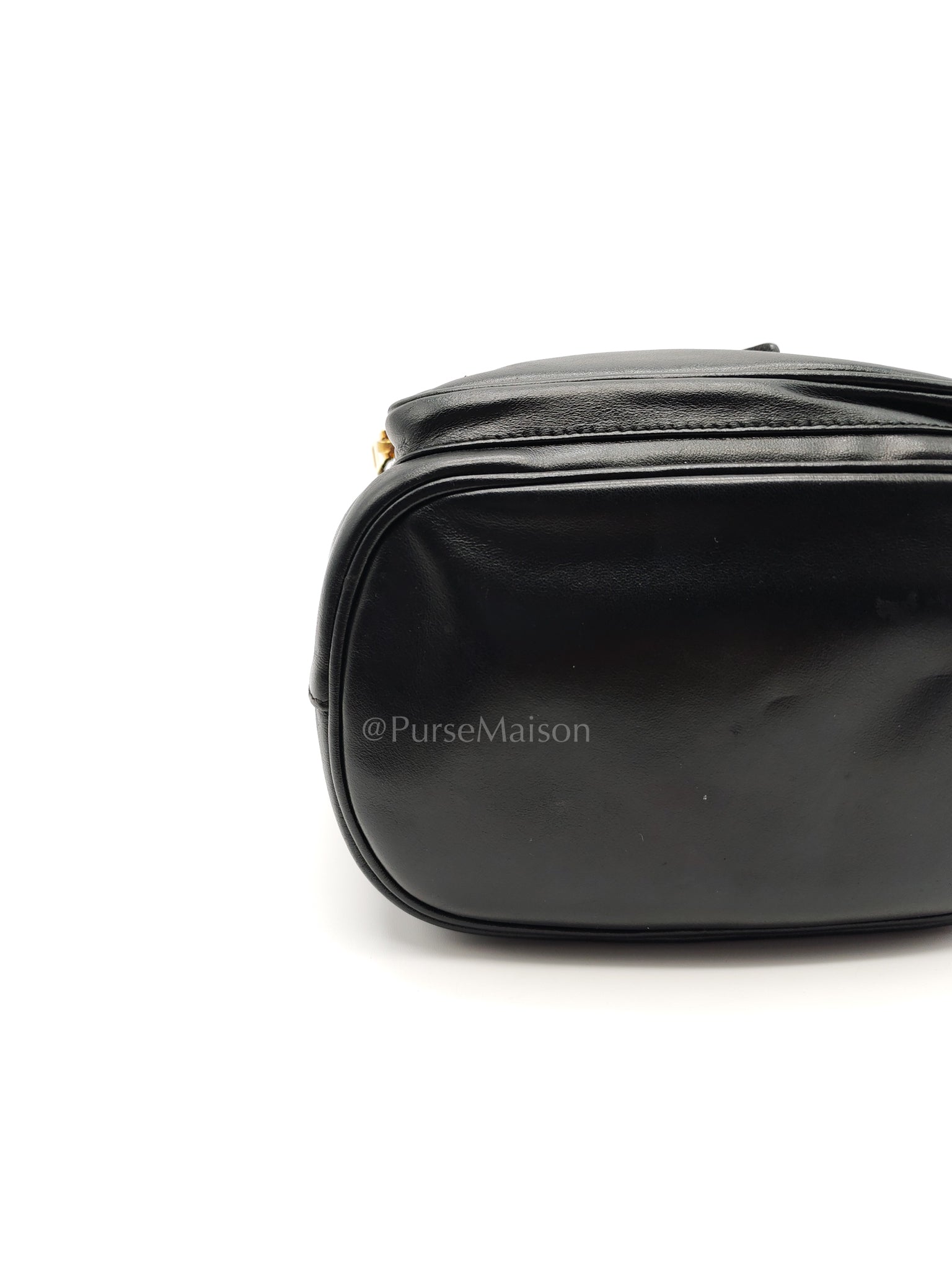 Duet Bucket Bag in Black Smooth Calfskin Leather Crossbody Bag | Purse Maison Luxury Bags Shop