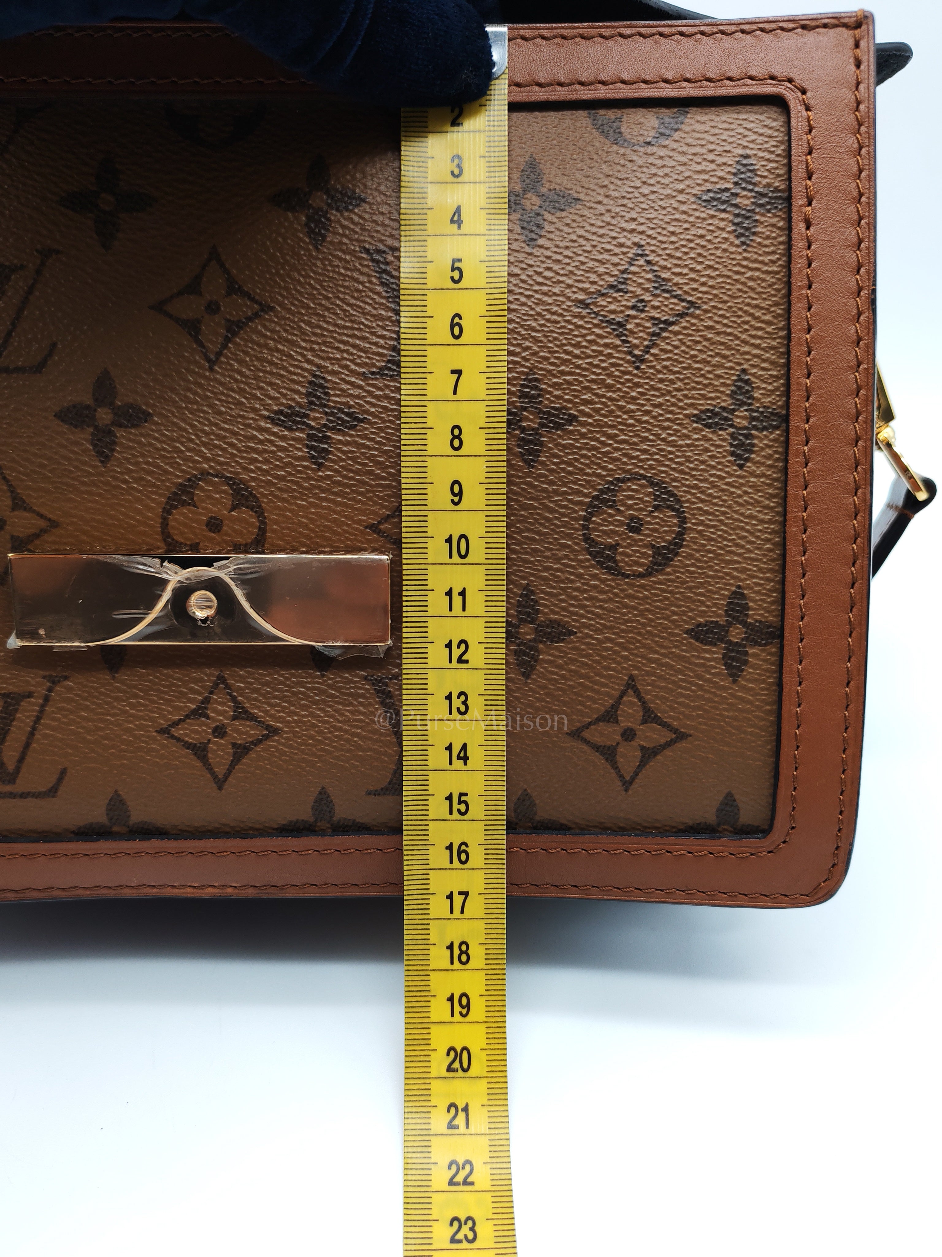 Duphine Shoulder Bag in Monogram Reverse Canvas & Gold Hardware (Datecode: CA0179) | Purse Maison Luxury Bags Shop