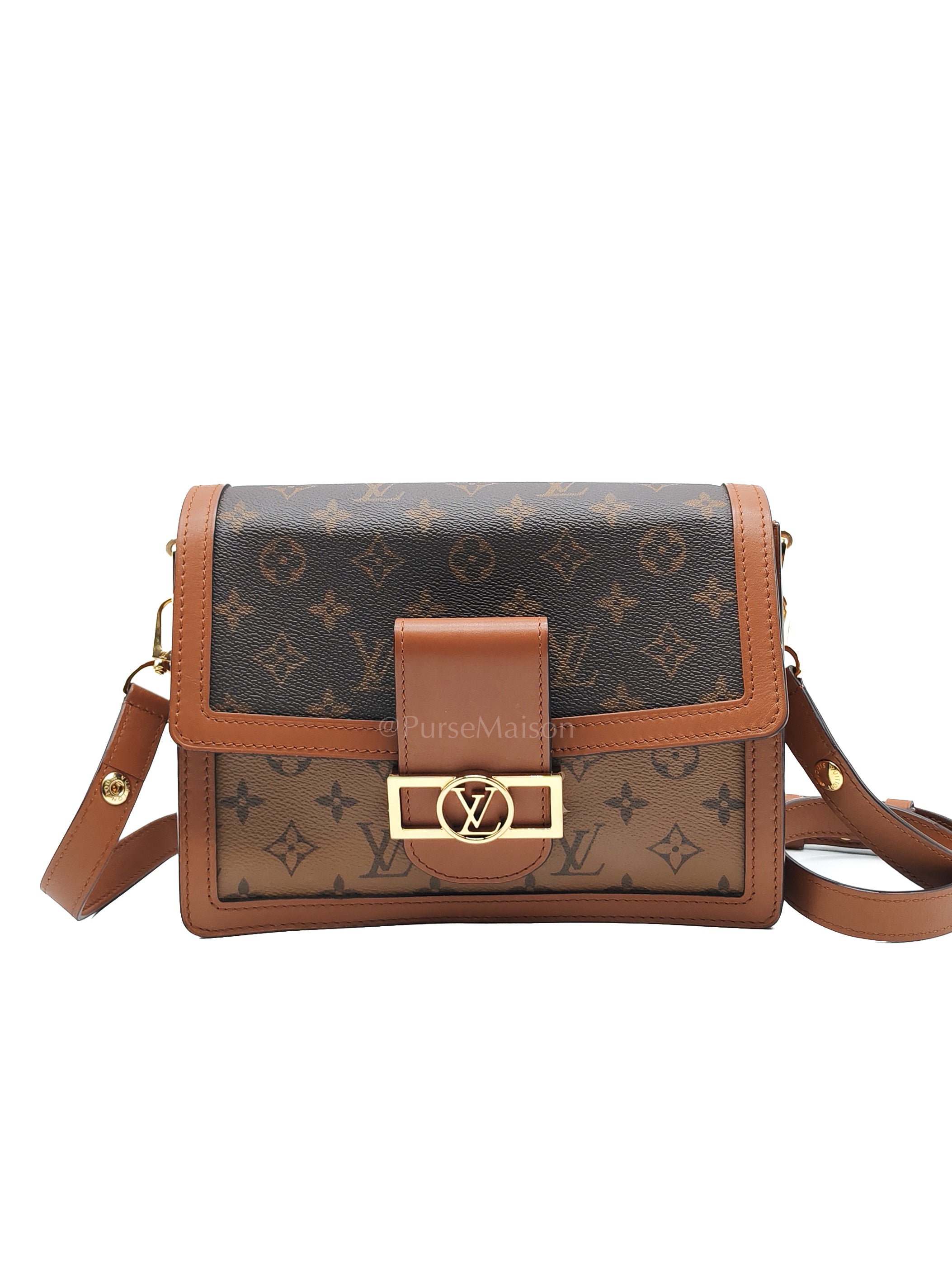 Duphine Shoulder Bag in Monogram Reverse Canvas & Gold Hardware (Datecode: CA0179) | Purse Maison Luxury Bags Shop