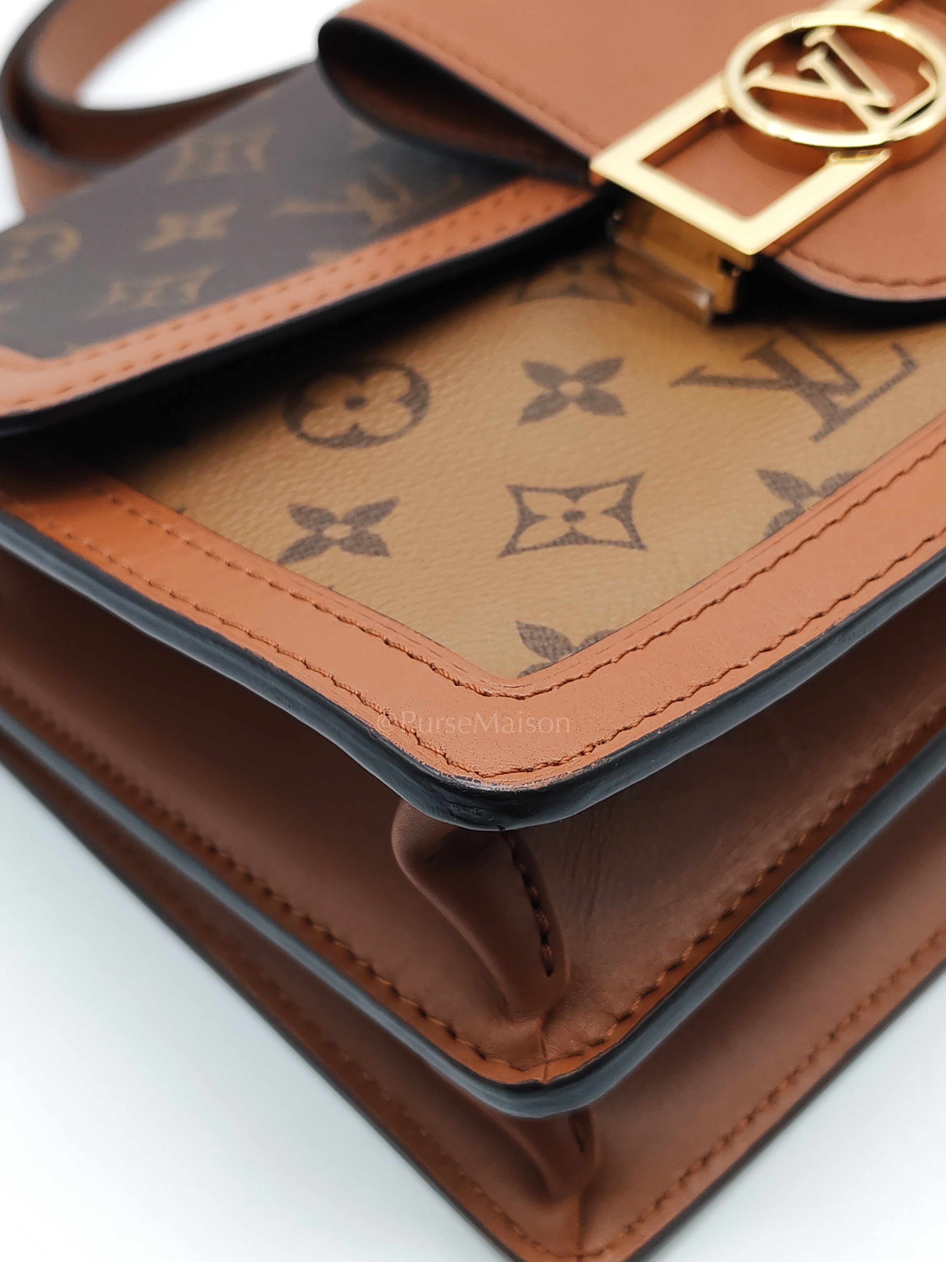 Duphine Shoulder Bag in Monogram Reverse Canvas & Gold Hardware (Datecode: CA0179) | Purse Maison Luxury Bags Shop