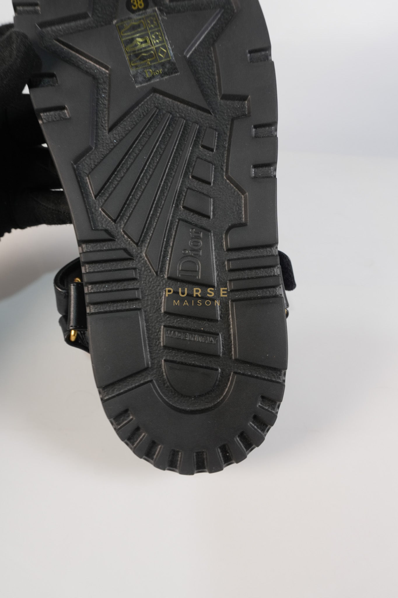D'Wave Sandals in Black Lambskin Leather Size 38 EU (24cm) | Purse Maison Luxury Bags Shop